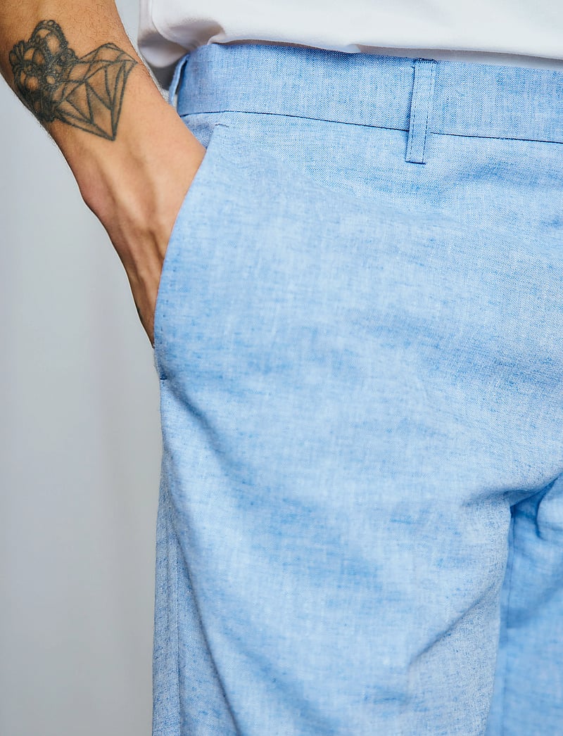 Bruun & Stengade - BS Pollino Classic Fit Suit Pants - linased ülikonnapüksid - light blue - 5