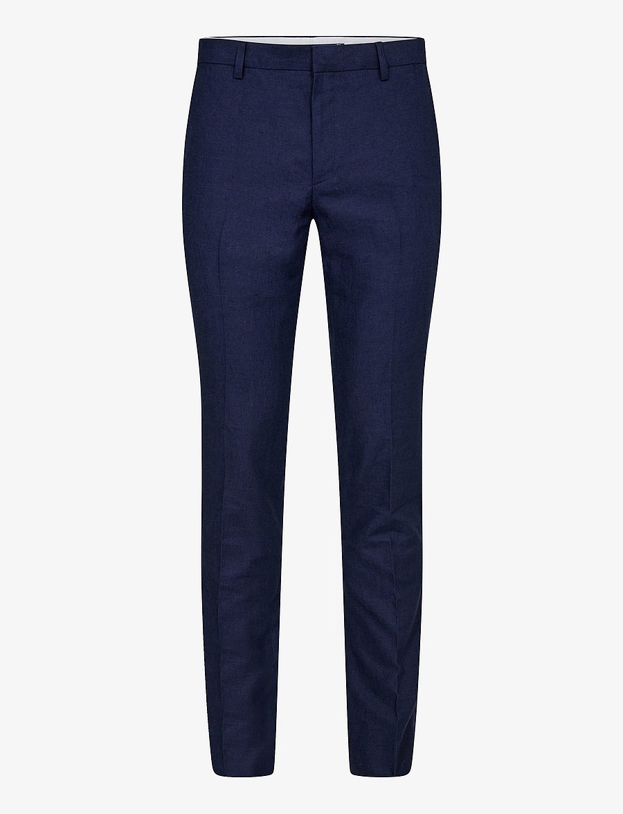 Bruun & Stengade - BS Pollino Classic Fit Suit Pants - jakkesætbukser i hør - navy - 1