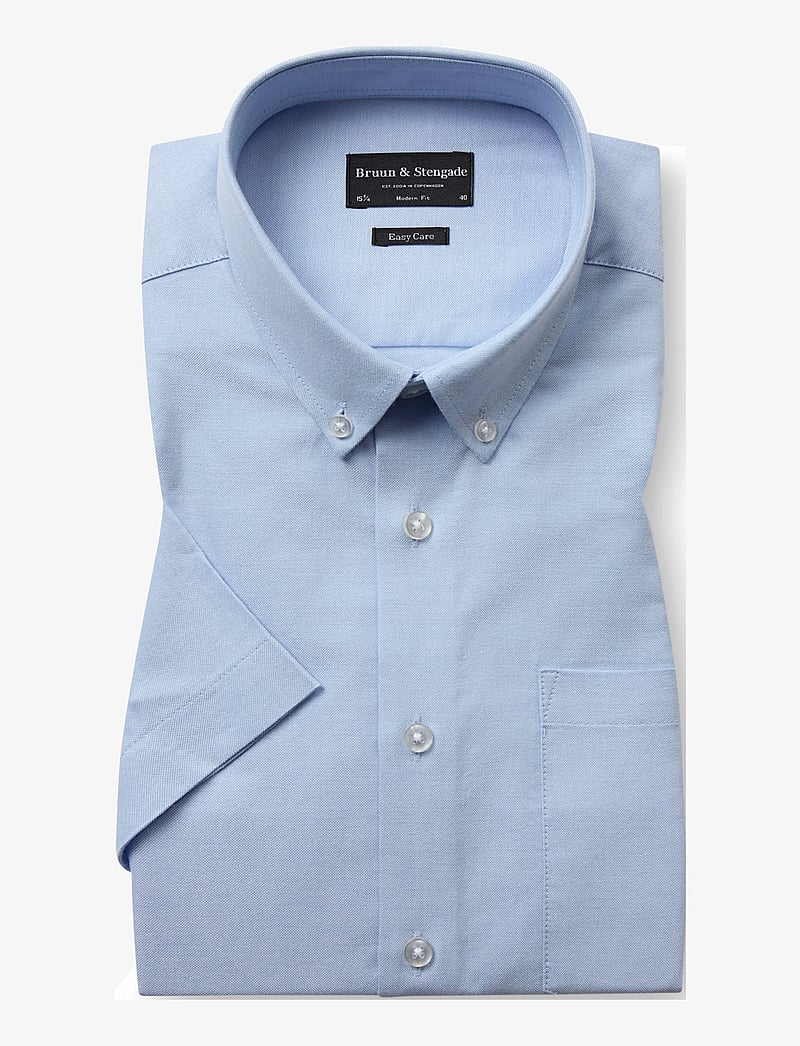 Bruun & Stengade - BS Giron Modern Fit Shirt - lühikeste varrukatega särgid - light blue - 1