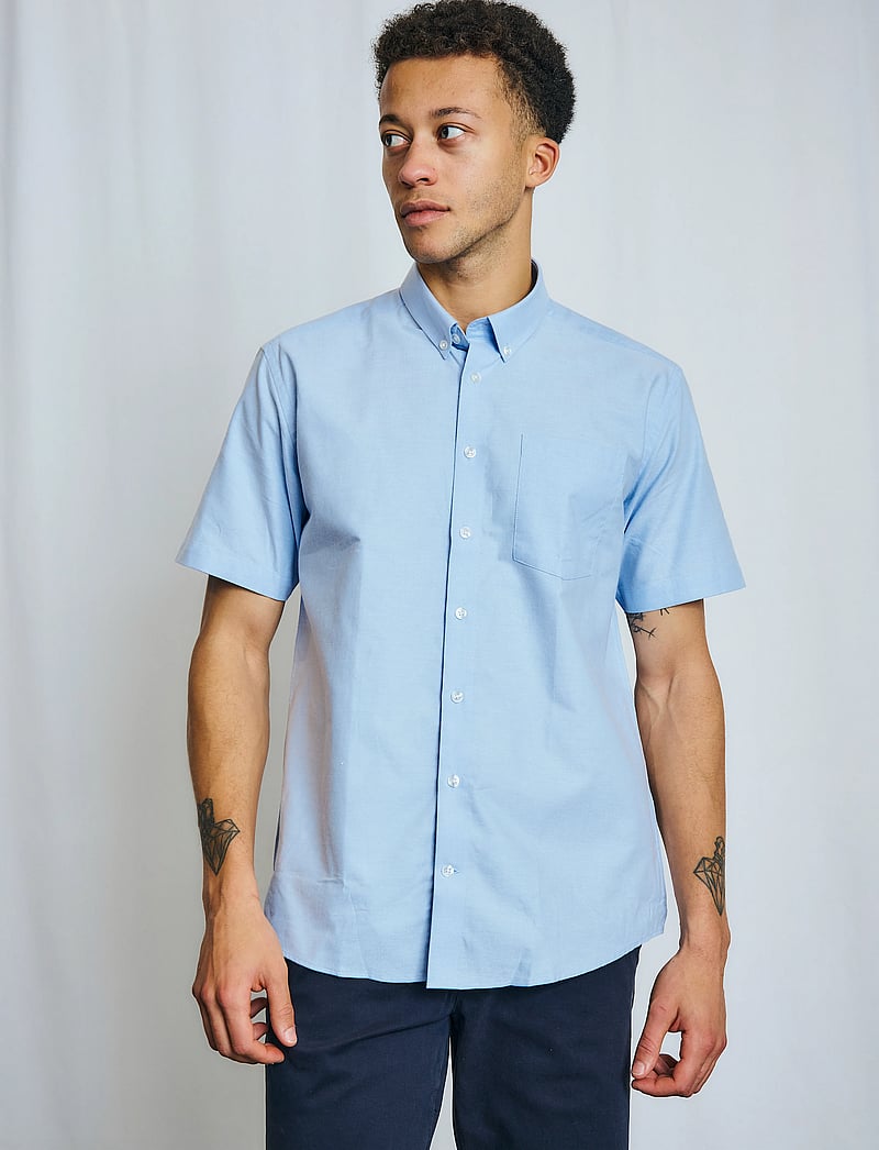 Bruun & Stengade - BS Giron Modern Fit Shirt - lühikeste varrukatega särgid - light blue - 0