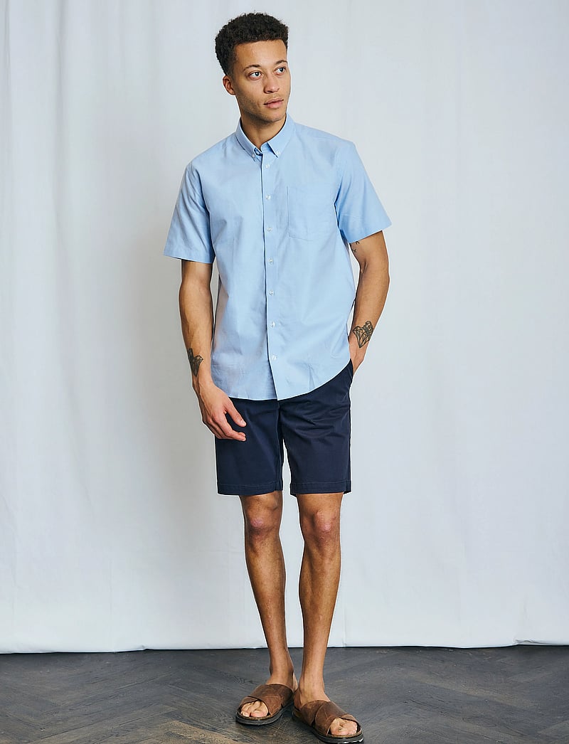 Bruun & Stengade - BS Giron Modern Fit Shirt - lühikeste varrukatega särgid - light blue - 3