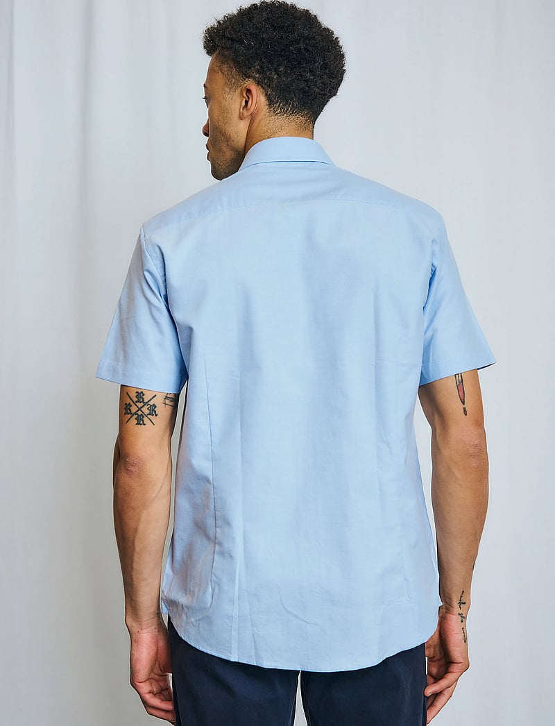 Bruun & Stengade - BS Giron Modern Fit Shirt - lühikeste varrukatega särgid - light blue - 4