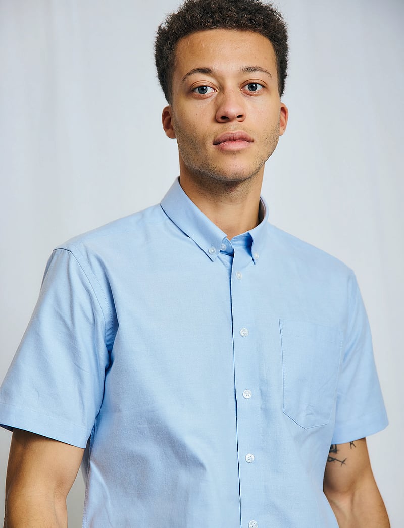 Bruun & Stengade - BS Giron Modern Fit Shirt - lühikeste varrukatega särgid - light blue - 5