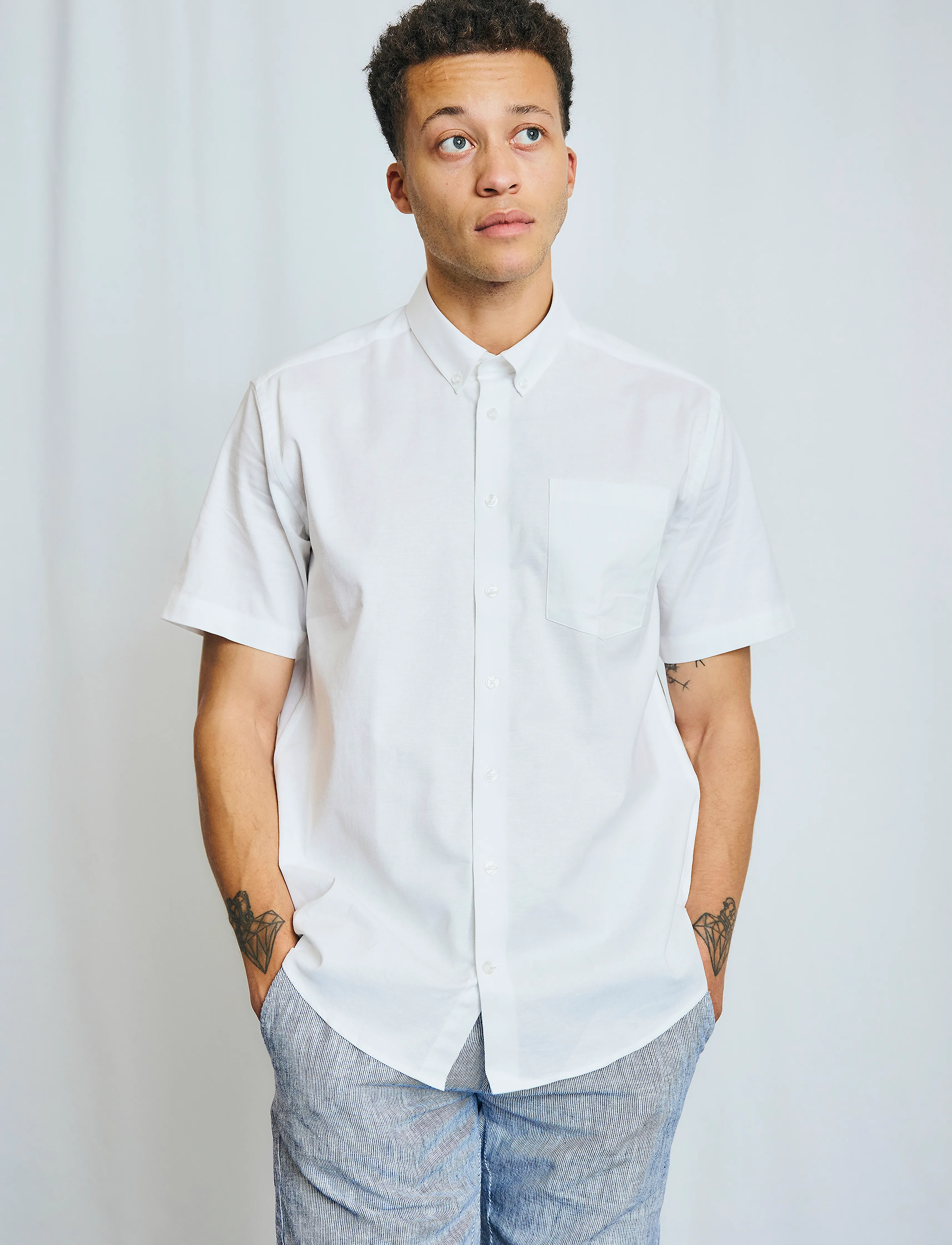 Bruun & Stengade BS Nishioka Modern Fit Shirt - Skjorter - WHITE / white
