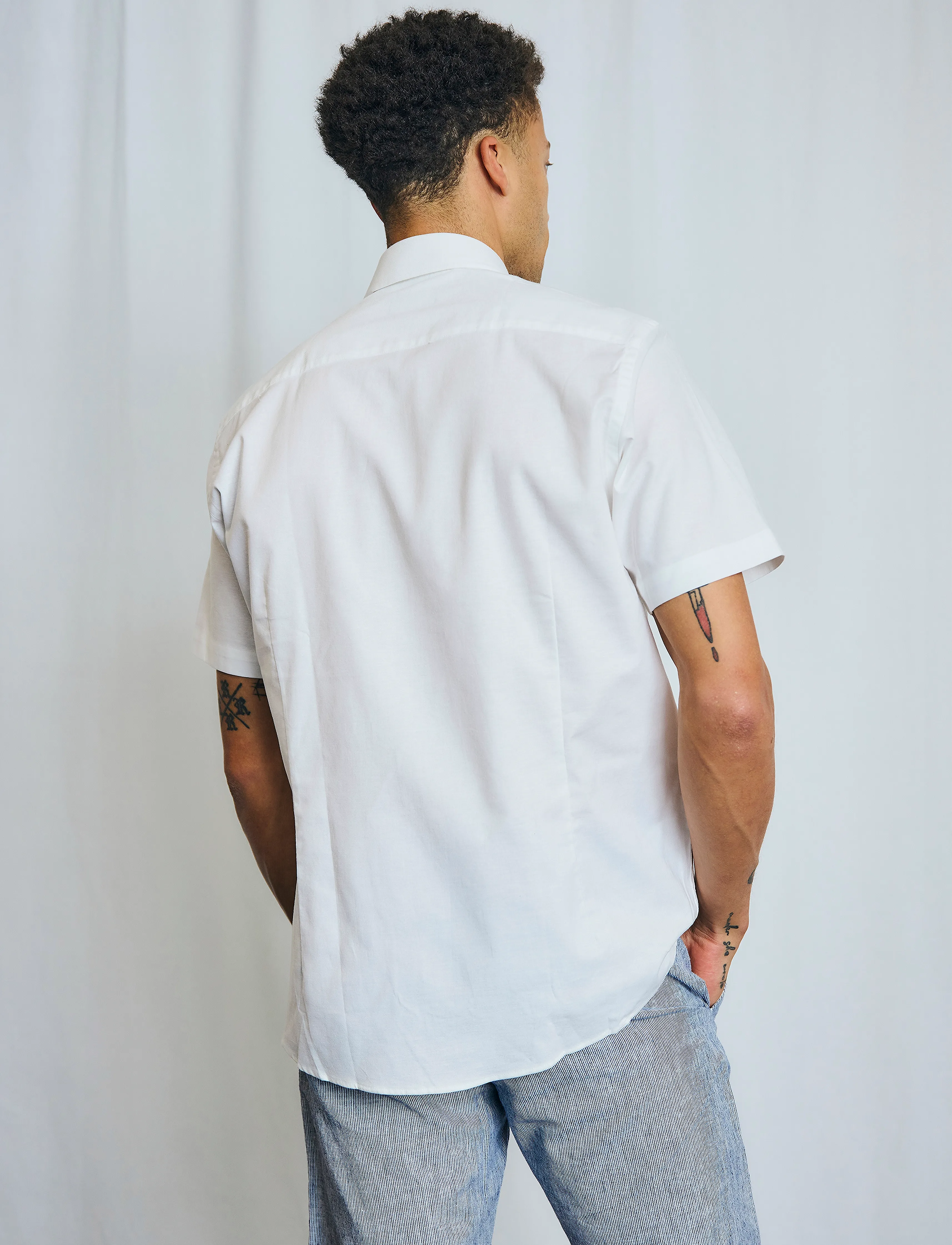 Bruun & Stengade - BS Nishioka Modern Fit Shirt - pidulikud särgid - white - 5