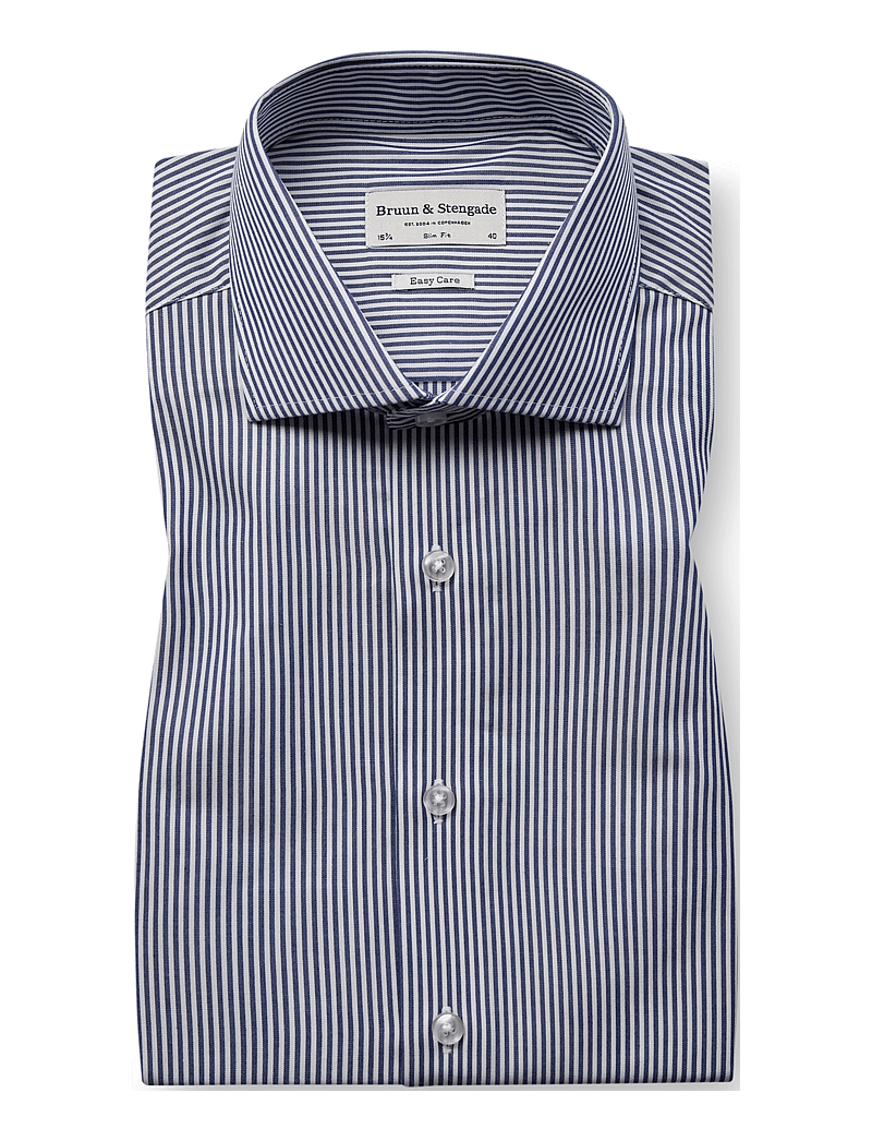 Bruun & Stengade - BS Mackenzie Slim Fit Shirt - pidulikud särgid - navy/white - 2