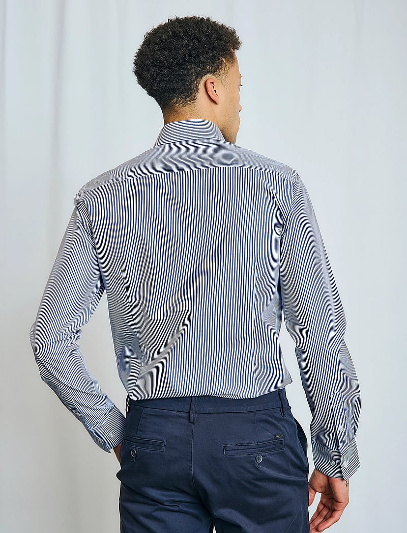 Bruun & Stengade - BS Mackenzie Slim Fit Shirt - pidulikud särgid - navy/white - 5