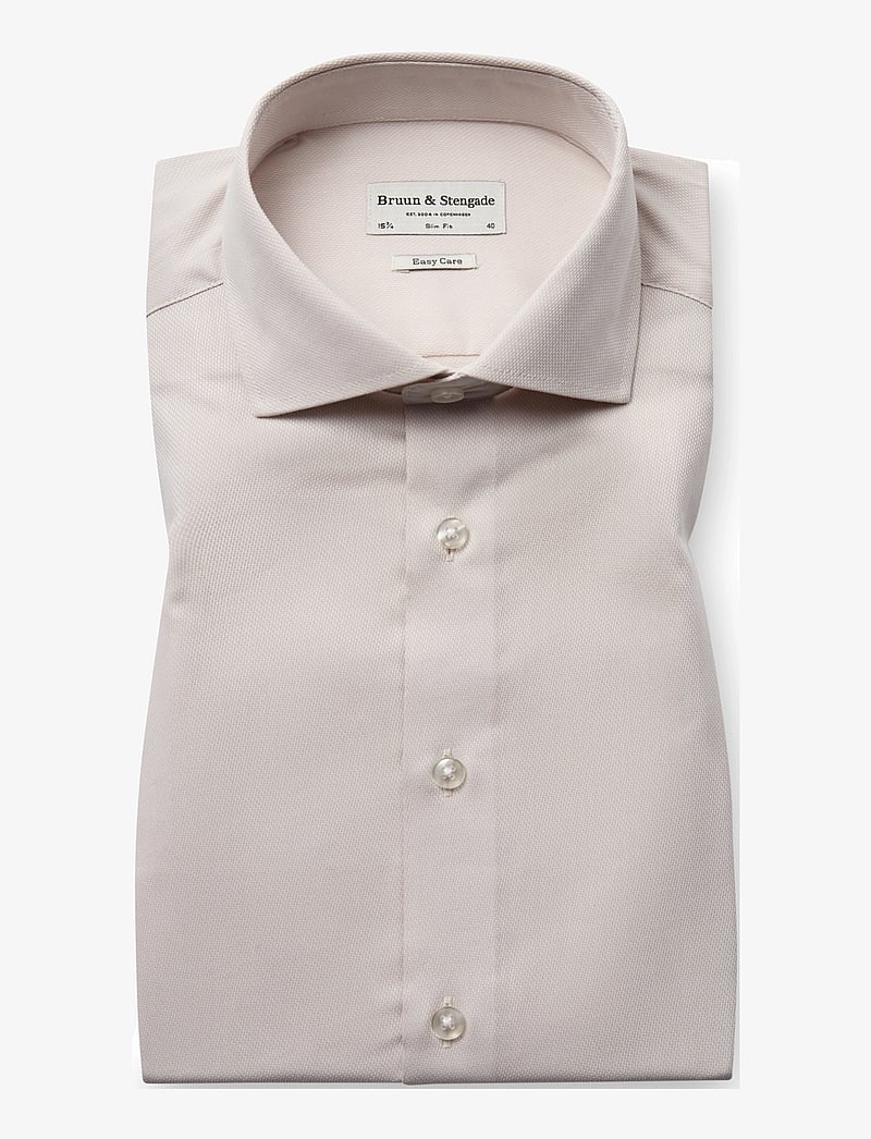 Bruun & Stengade - BS Rune Slim Fit Shirt - pidulikud särgid - sand - 1
