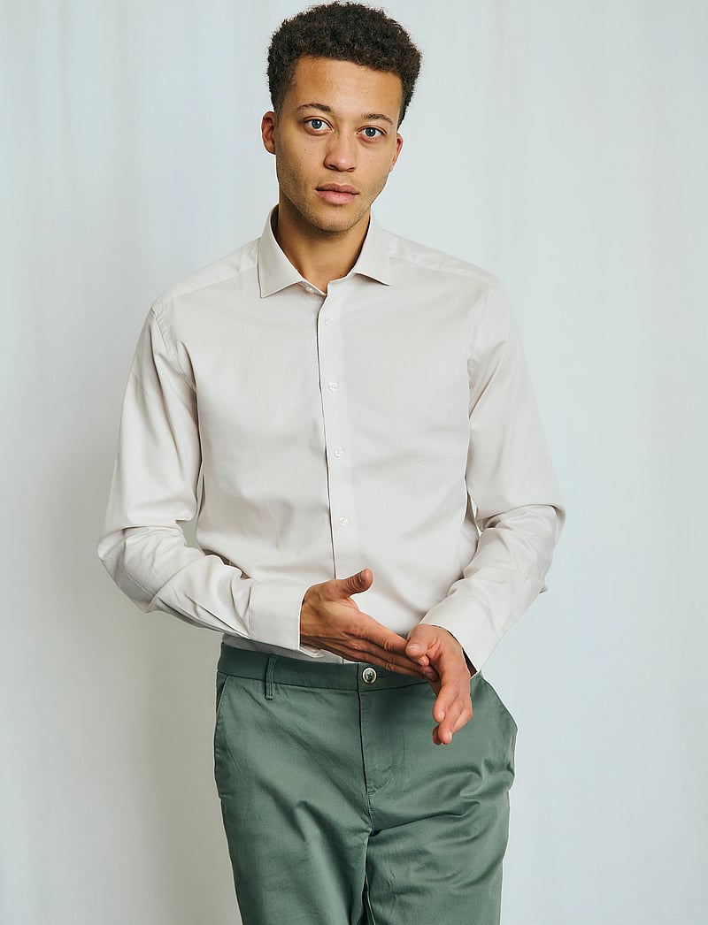 Bruun & Stengade - BS Rune Slim Fit Shirt - pidulikud särgid - sand - 4