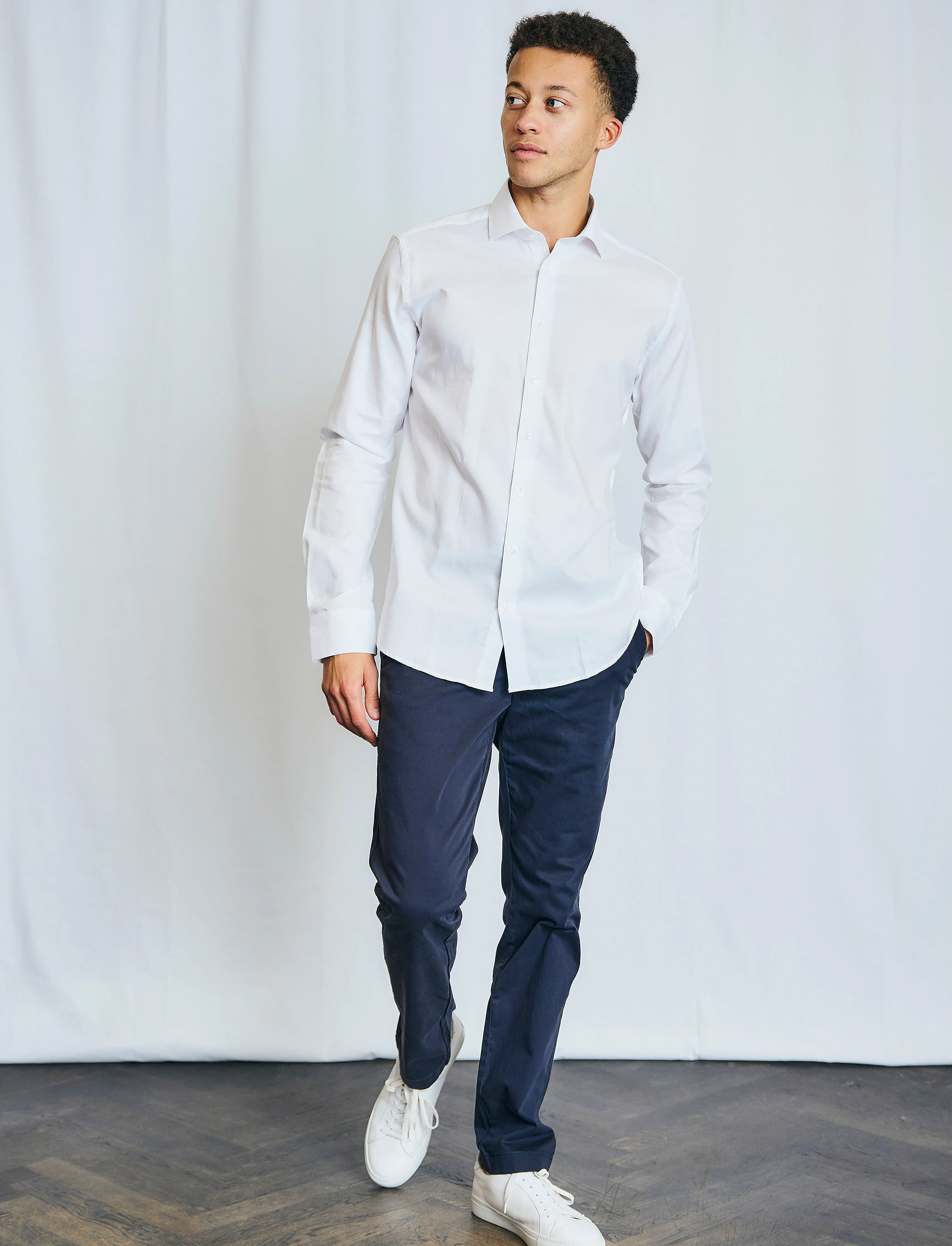 Bruun & Stengade Bs Hanfmann Modern Fit Shirt, Modern Fit Skjorte, Hvid, Str: 44
