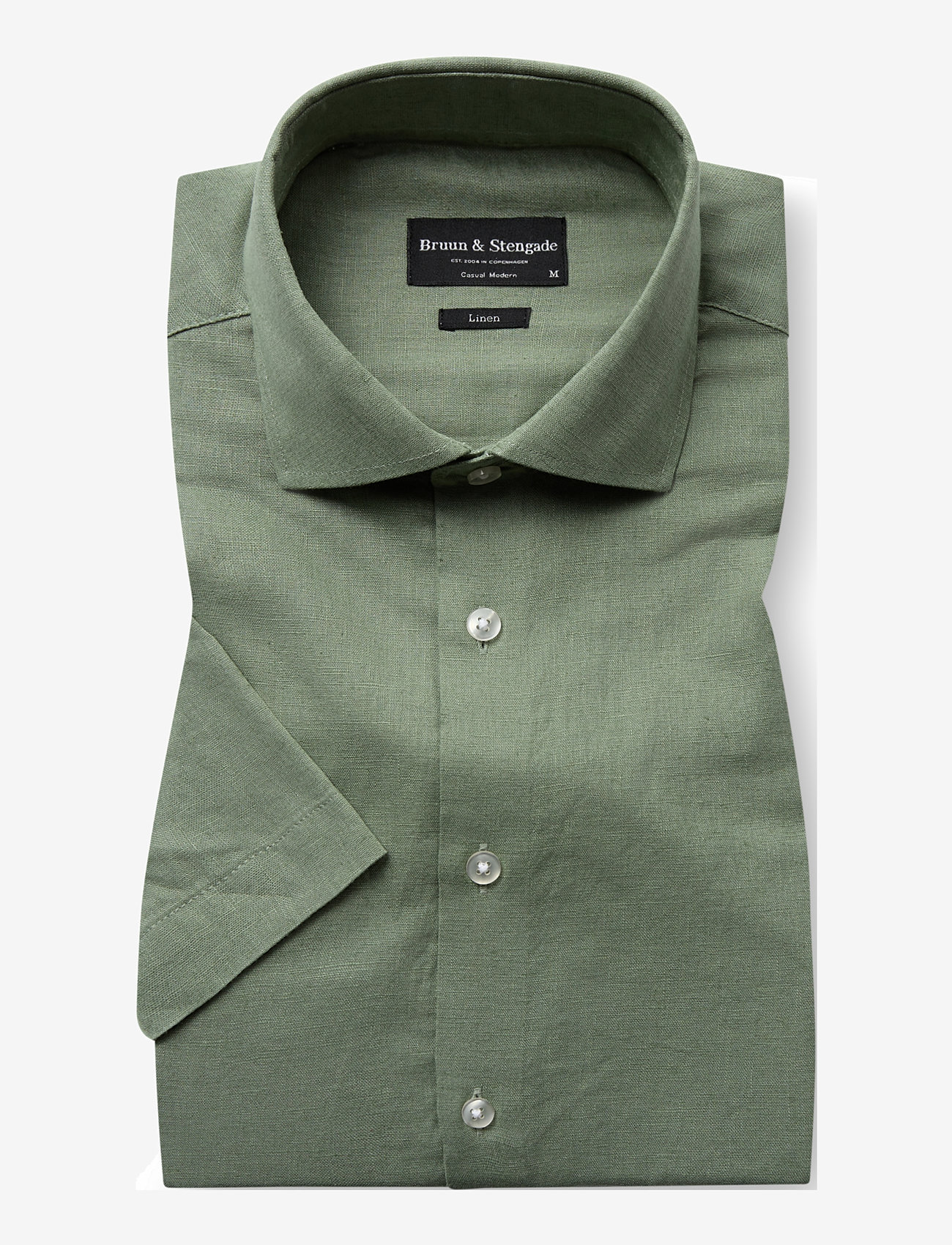 Bruun & Stengade - BS Hauger Casual Modern Fit Shirt - linneskjortor - green - 1