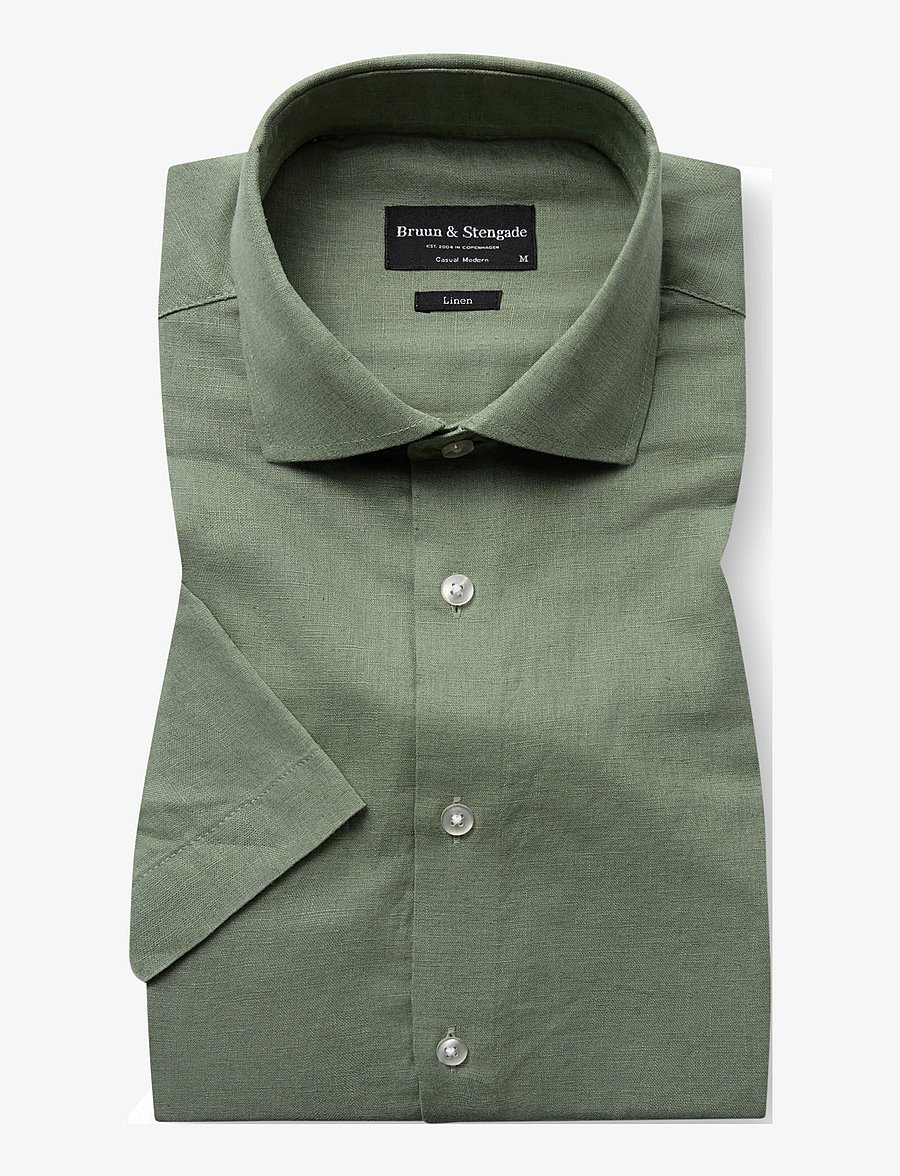 Bruun & Stengade - BS Hauger Casual Modern Fit Shirt - hørskjorter - green - 1