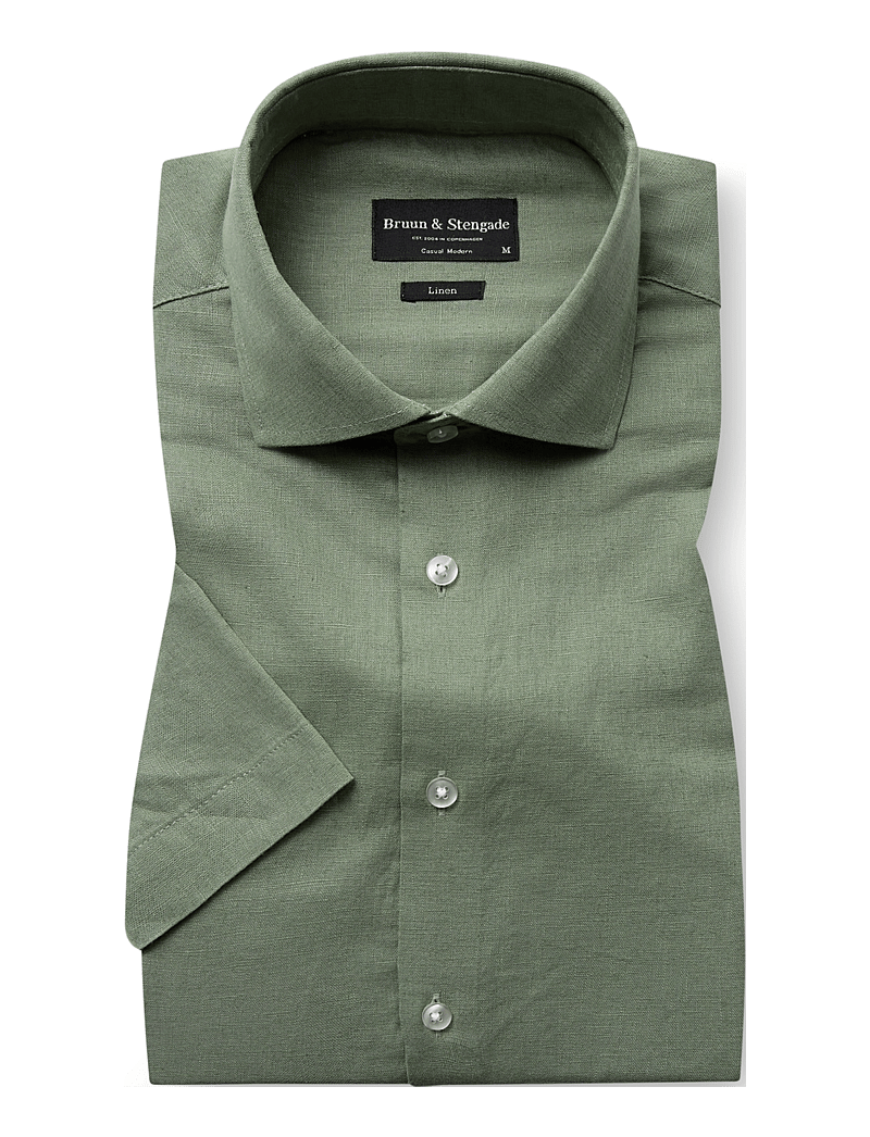 Bruun & Stengade - BS Hauger Casual Modern Fit Shirt - linneskjortor - green - 2