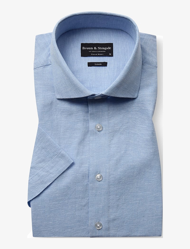 Bruun & Stengade - BS Hauger Casual Modern Fit Shirt - linneskjortor - light blue - 1