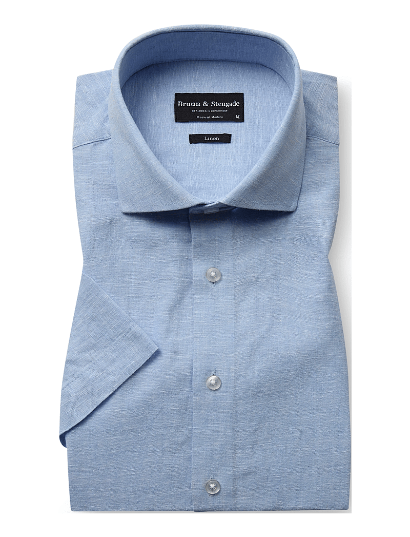 Bruun & Stengade - BS Hauger Casual Modern Fit Shirt - linneskjortor - light blue - 2