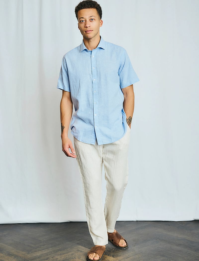 Bruun & Stengade - BS Hauger Casual Modern Fit Shirt - linneskjortor - light blue - 4