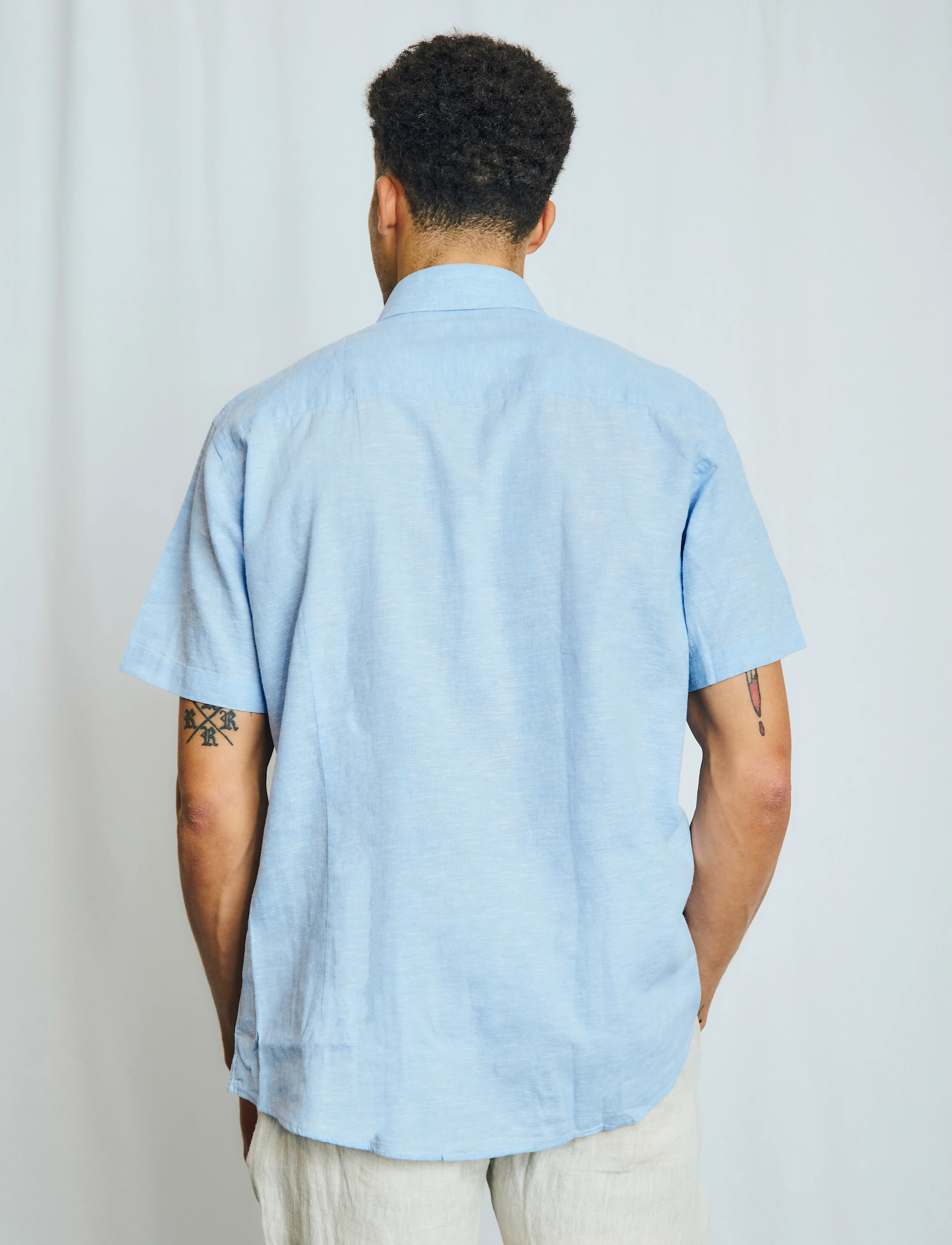Bruun & Stengade - BS Hauger Casual Modern Fit Shirt - chemises de lin - light blue - 5