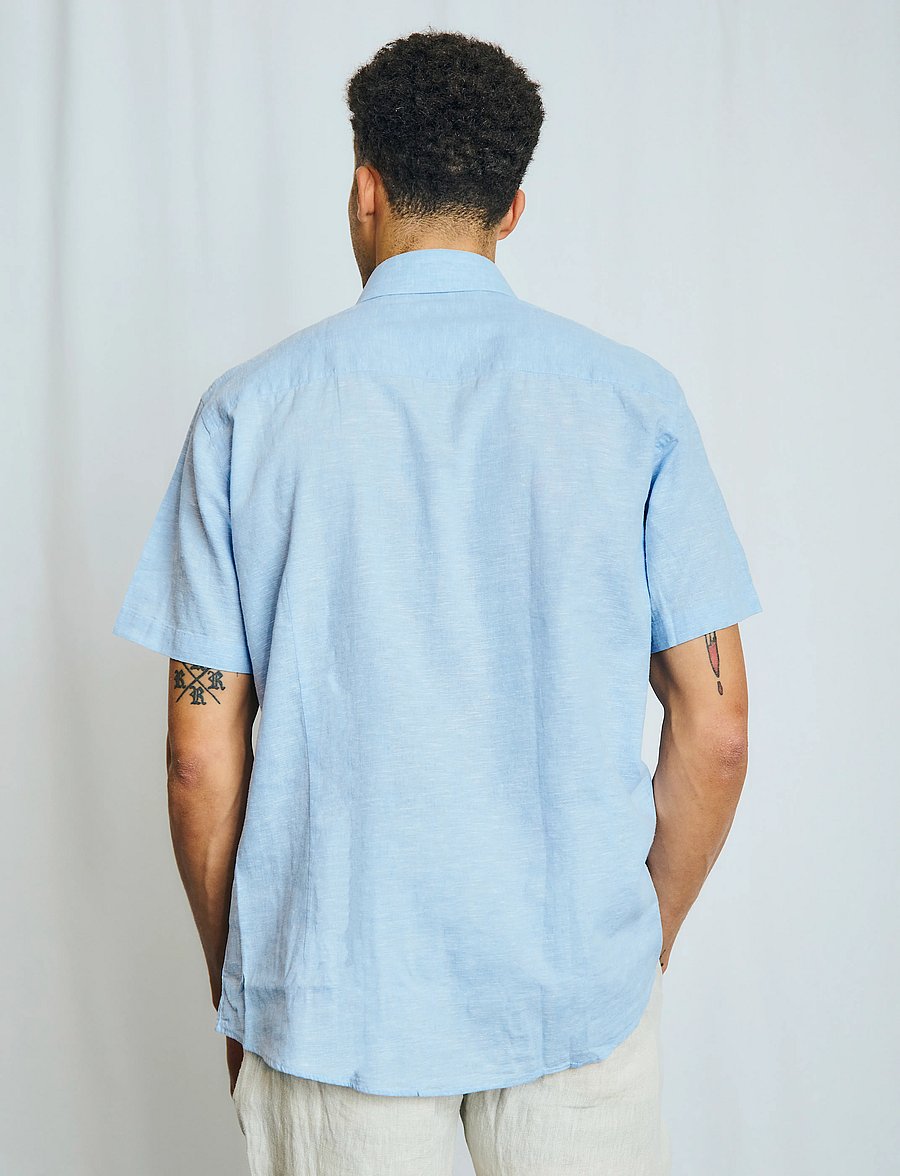 Bruun & Stengade - BS Hauger Casual Modern Fit Shirt - chemises de lin - light blue - 5