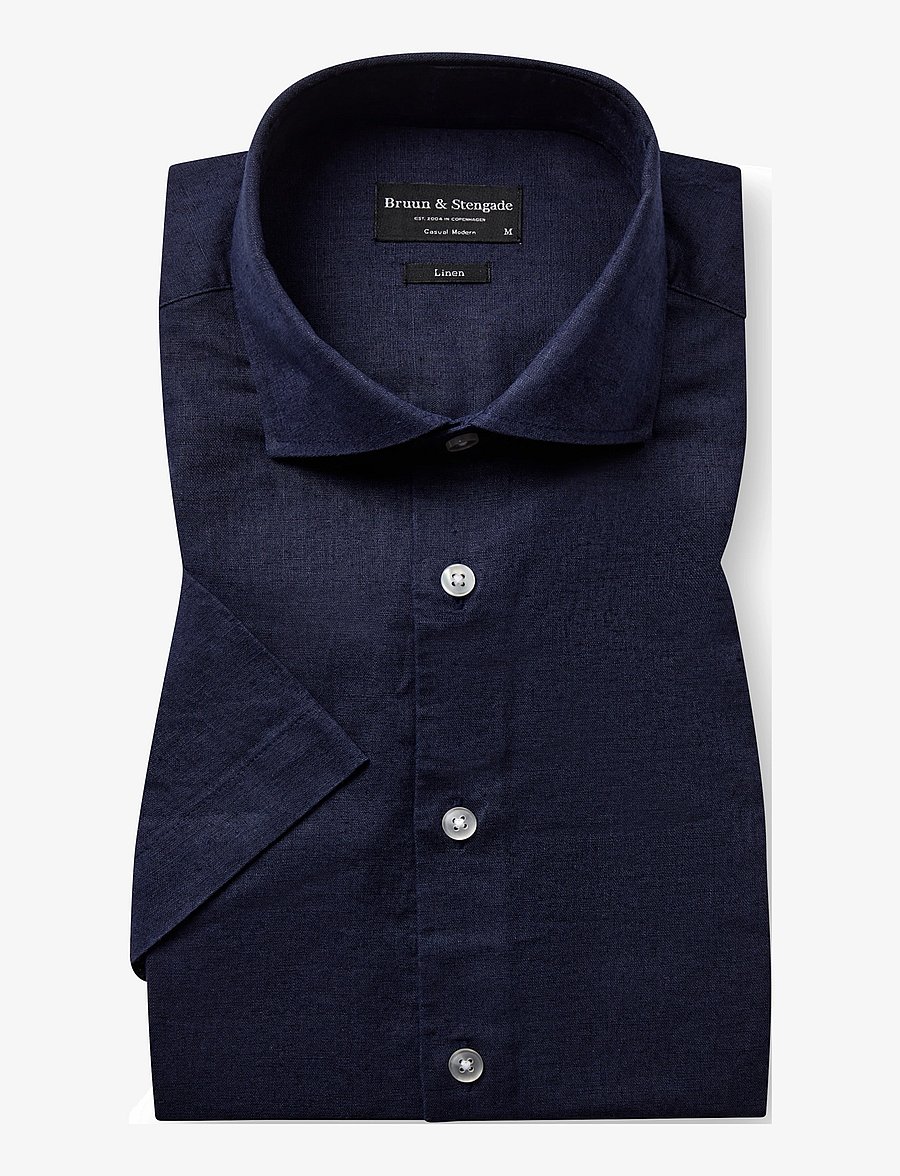 Bruun & Stengade - BS Hauger Casual Modern Fit Shirt - chemises de lin - navy - 1