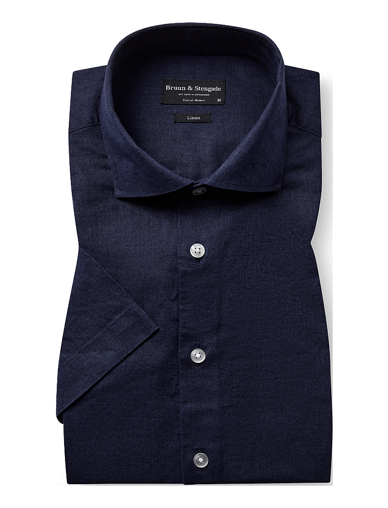 Bruun & Stengade - BS Hauger Casual Modern Fit Shirt - linneskjortor - navy - 2