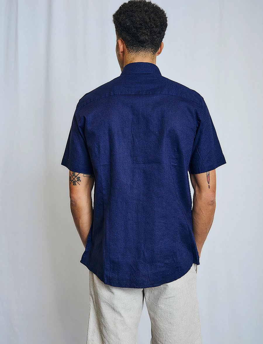 Bruun & Stengade - BS Hauger Casual Modern Fit Shirt - chemises de lin - navy - 5
