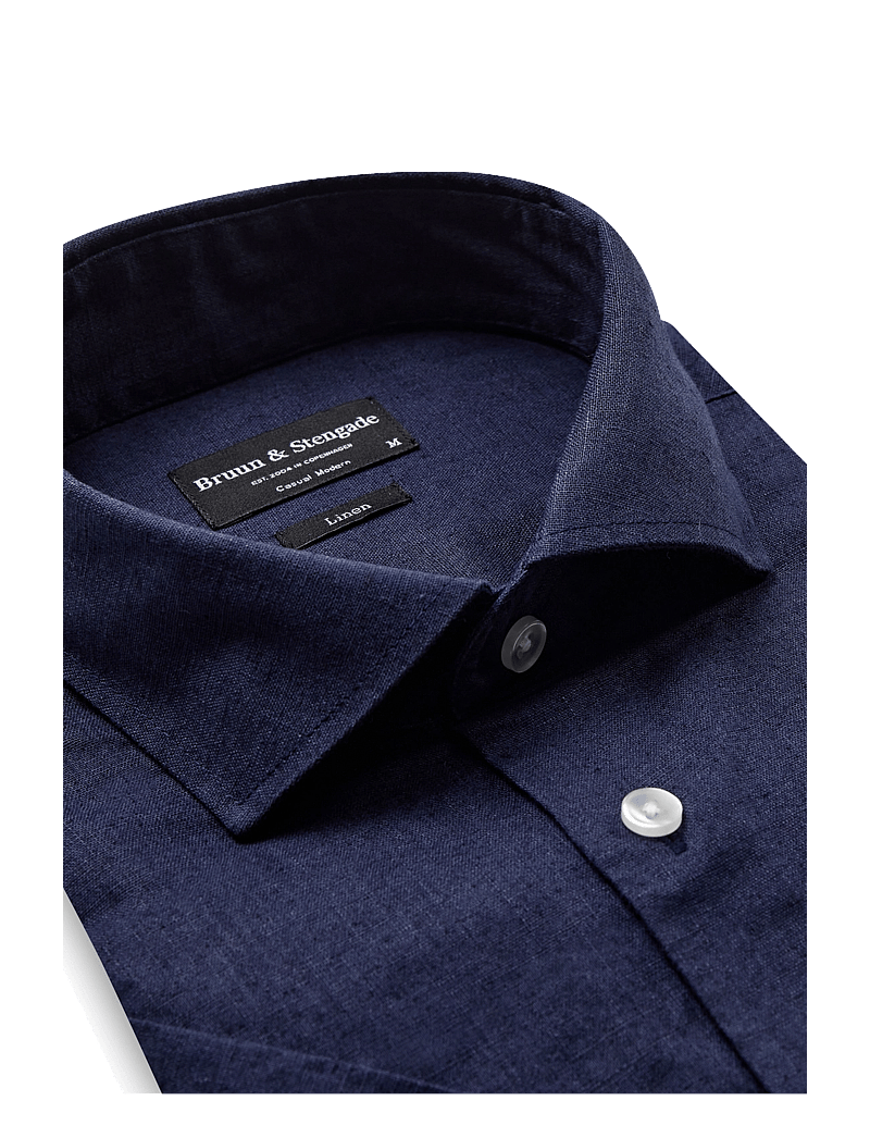 Bruun & Stengade - BS Hauger Casual Modern Fit Shirt - linneskjortor - navy - 3