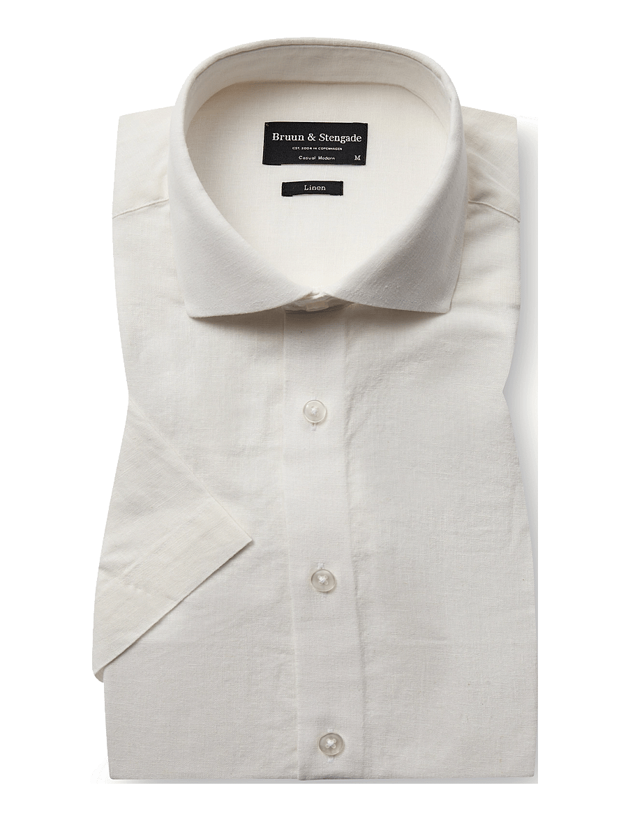 Bruun & Stengade - BS Hauger Casual Modern Fit Shirt - leinenhemden - white - 2