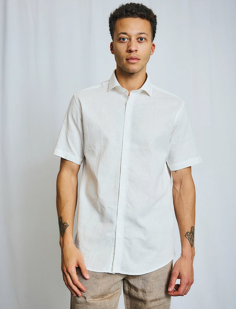 Bruun & Stengade - BS Hauger Casual Modern Fit Shirt - linased särgid - white - 0