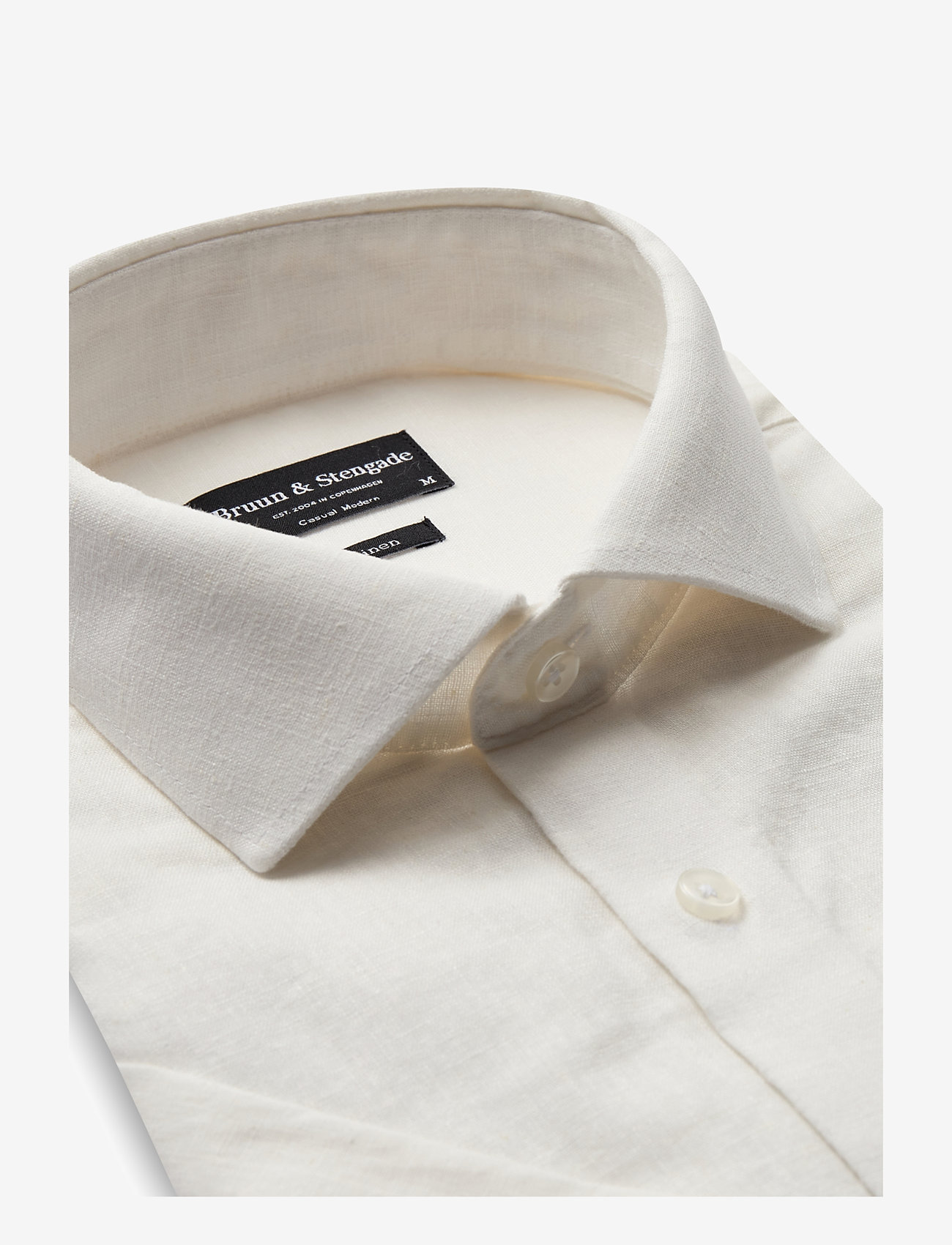 Bruun & Stengade - BS Hauger Casual Modern Fit Shirt - linen shirts - white - 3
