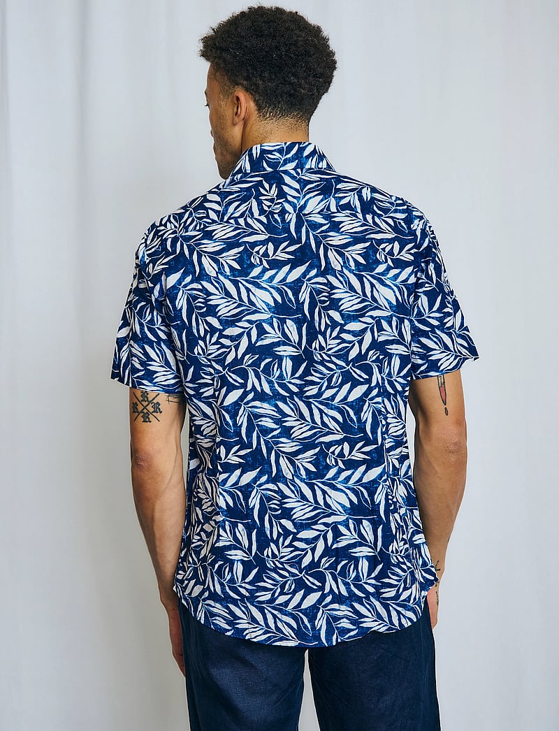 Bruun & Stengade - BS Cordeel Casual Modern Fit Shirt - hørskjorter - navy - 1