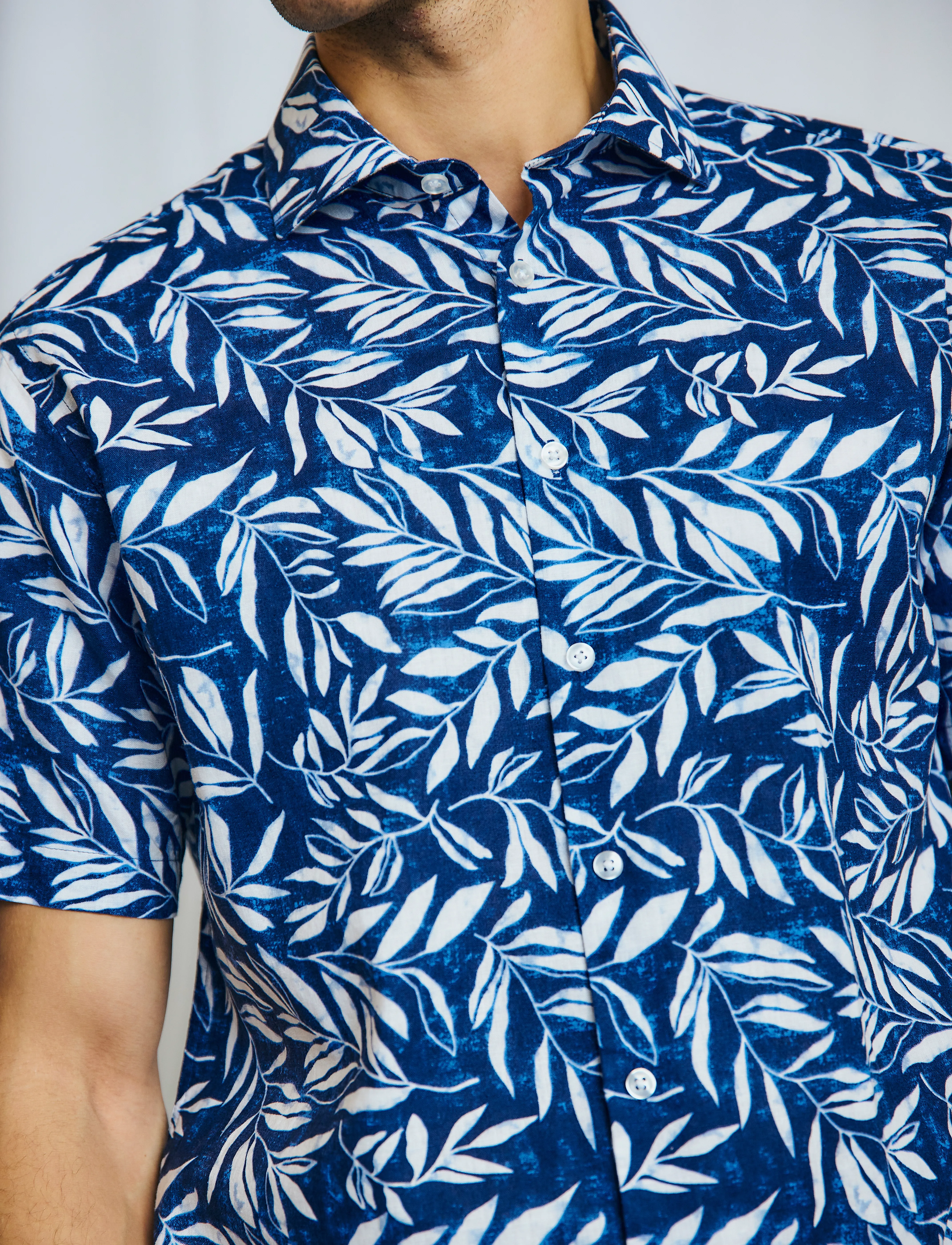 Bruun & Stengade - BS Cordeel Casual Modern Fit Shirt - linskjorter - navy - 3