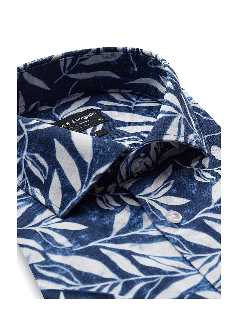 Bruun & Stengade - BS Cordeel Casual Modern Fit Shirt - hørskjorter - navy - 5