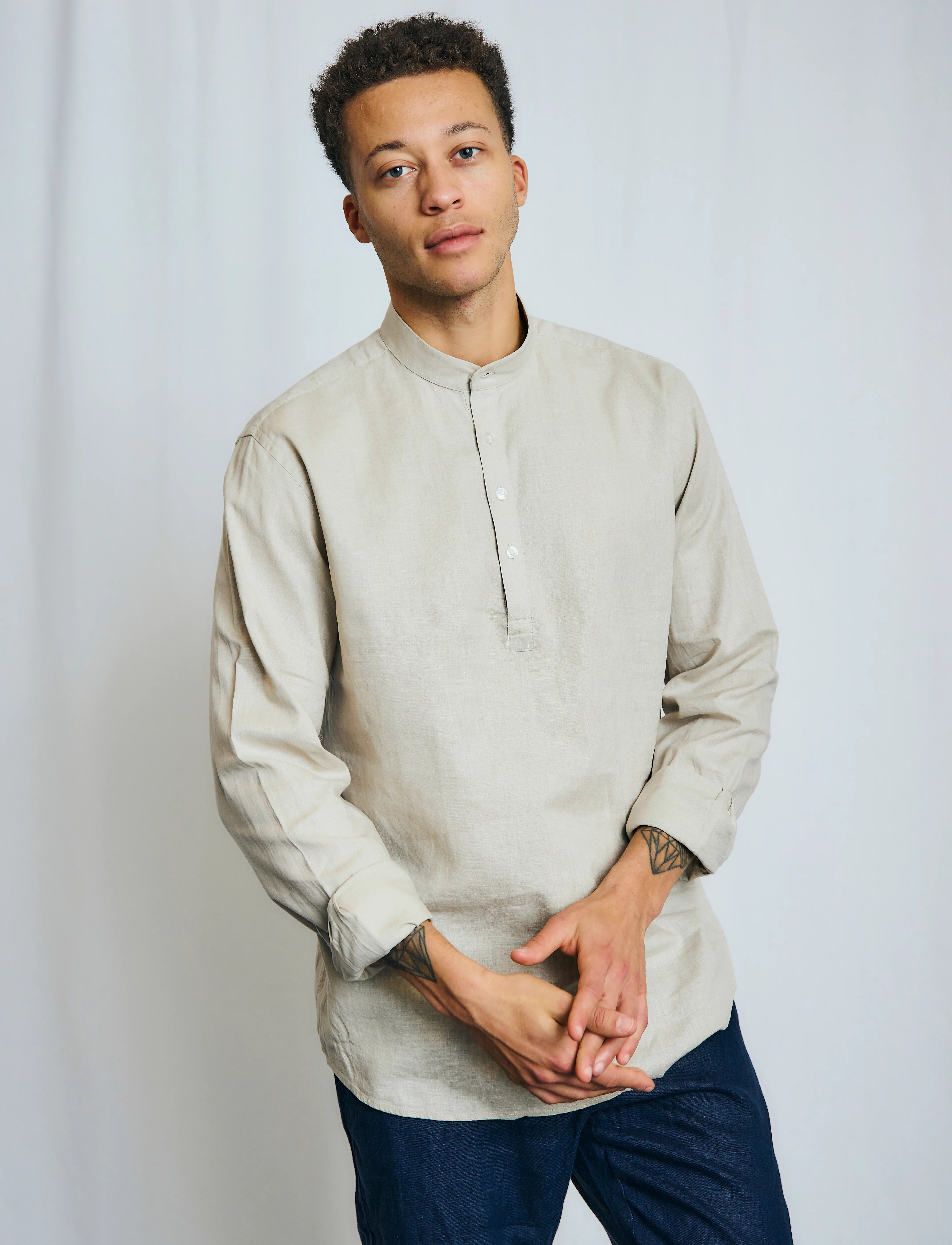 Bruun & Stengade - BS Crawford Casual Modern Fit Shirt - leinenhemden - kit - 0
