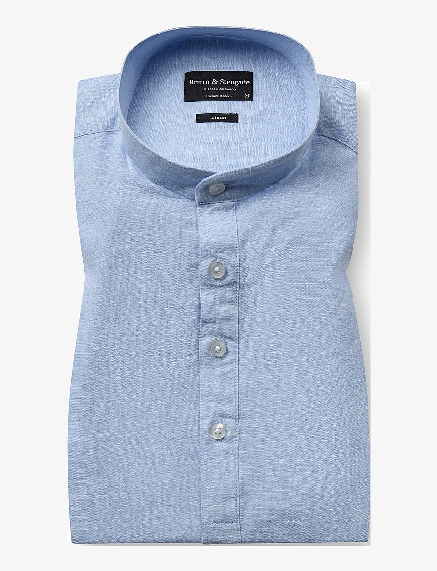 Bruun & Stengade - BS Crawford Casual Modern Fit Shirt - chemises de lin - light blue - 1
