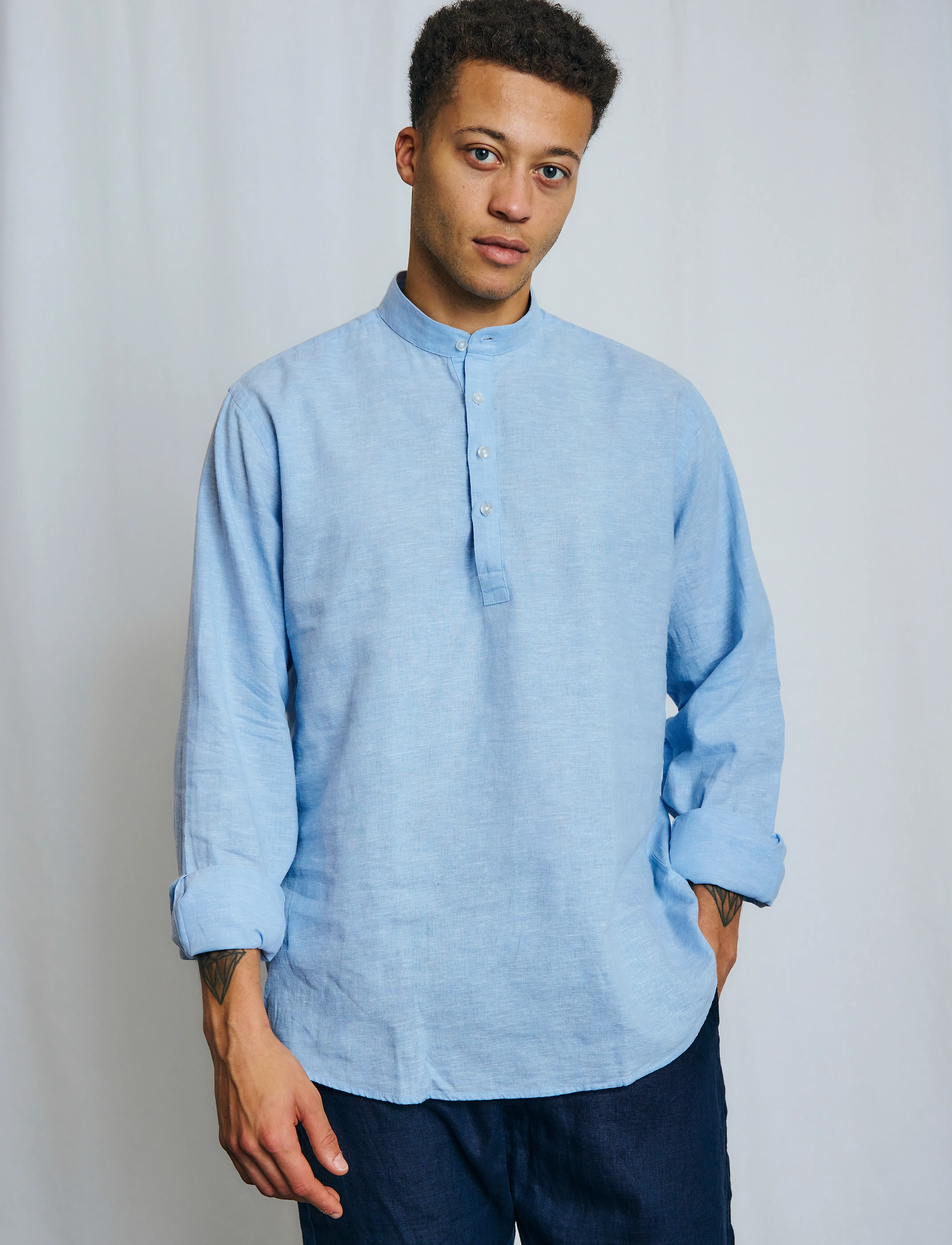 Bruun & Stengade Bs Crawford Casual Modern Fit Shirt, S, Shirts, Blau - Business Männerswear