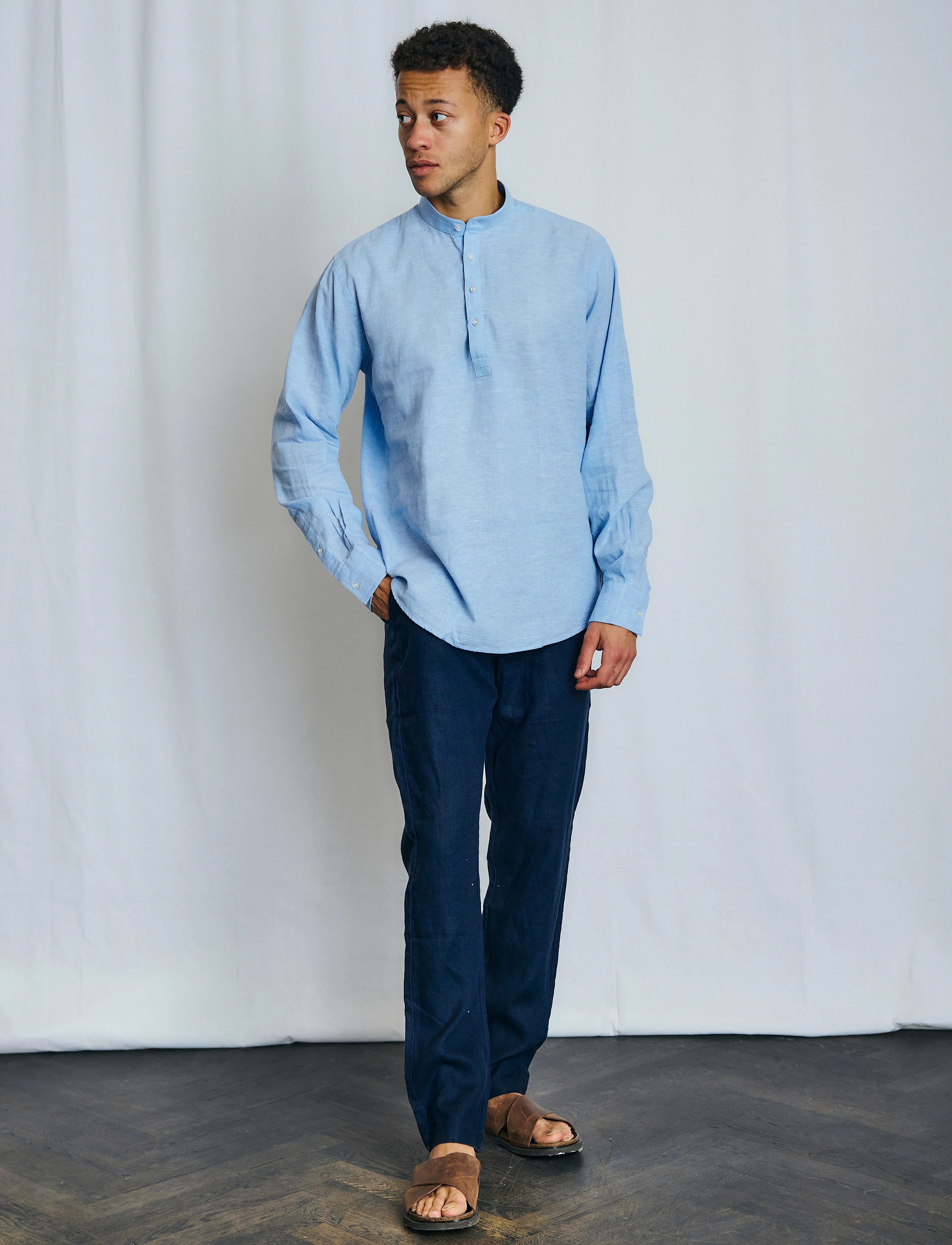 Bruun & Stengade - BS Crawford Casual Modern Fit Shirt - chemises de lin - light blue - 4