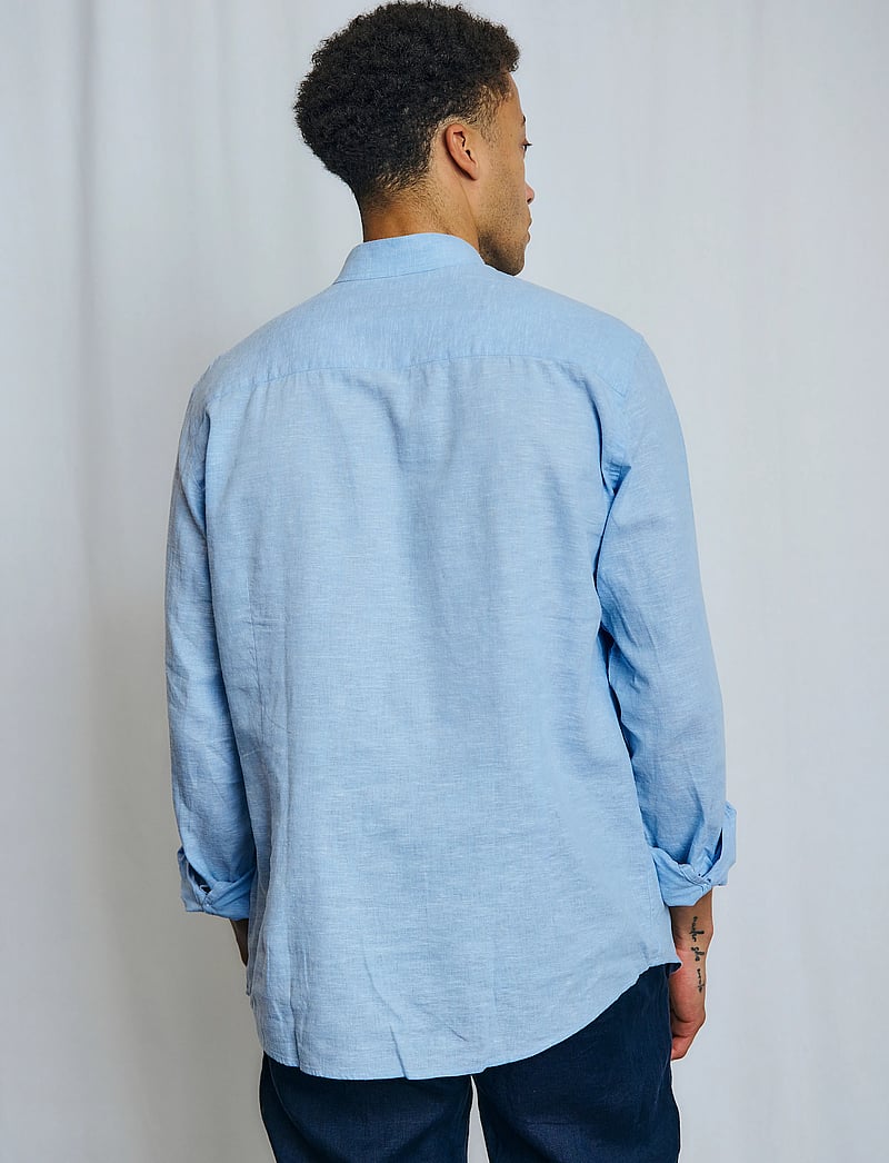 Bruun & Stengade - BS Crawford Casual Modern Fit Shirt - hørskjorter - light blue - 5