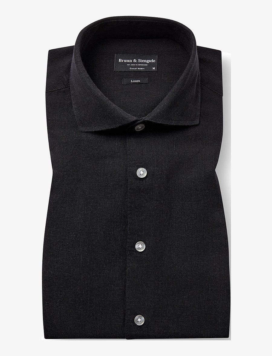 Bruun & Stengade - BS Antonelli Casual Modern Fit Shirt - linased särgid - black - 1