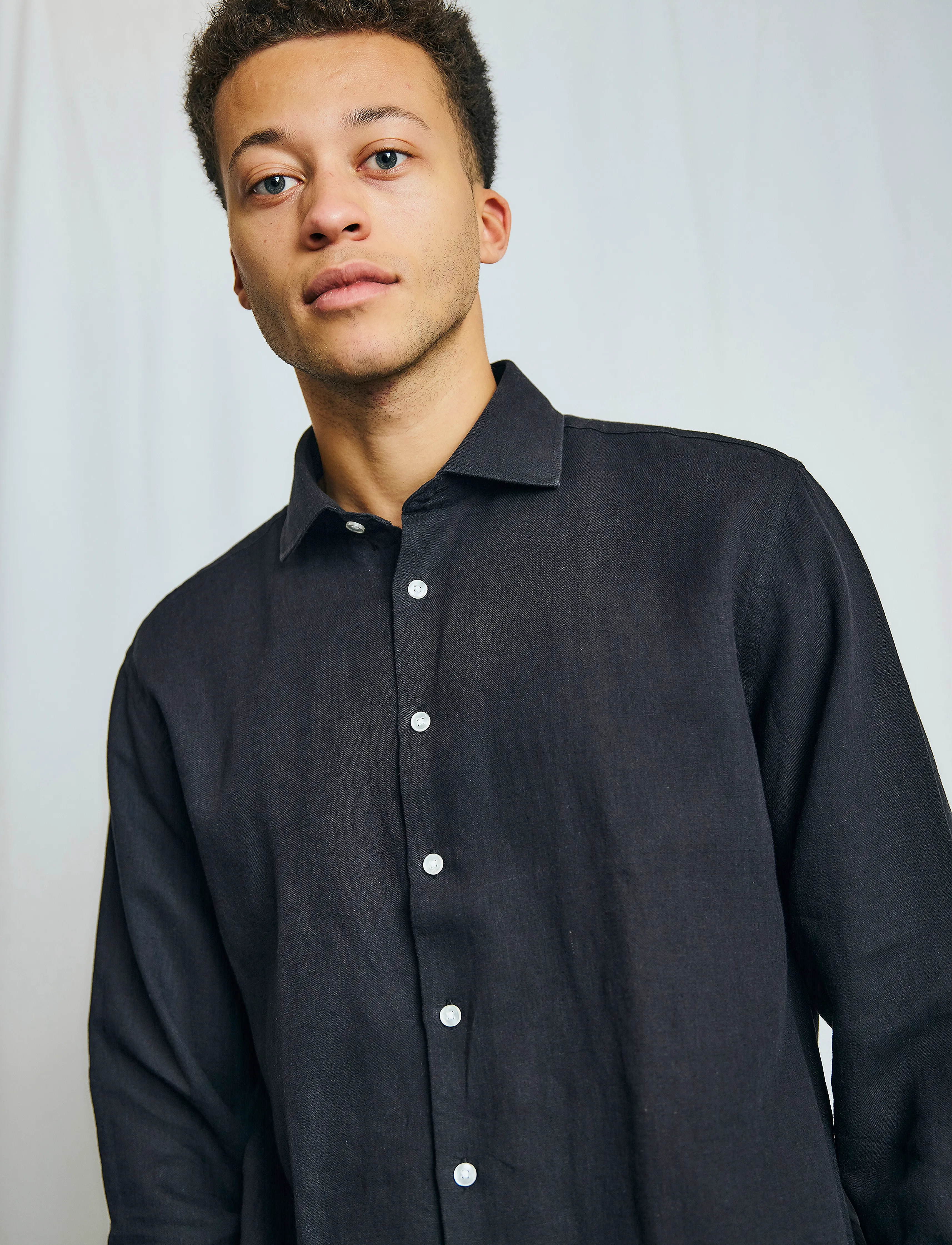 Bruun & Stengade - BS Antonelli Casual Modern Fit Shirt - linased särgid - black - 4