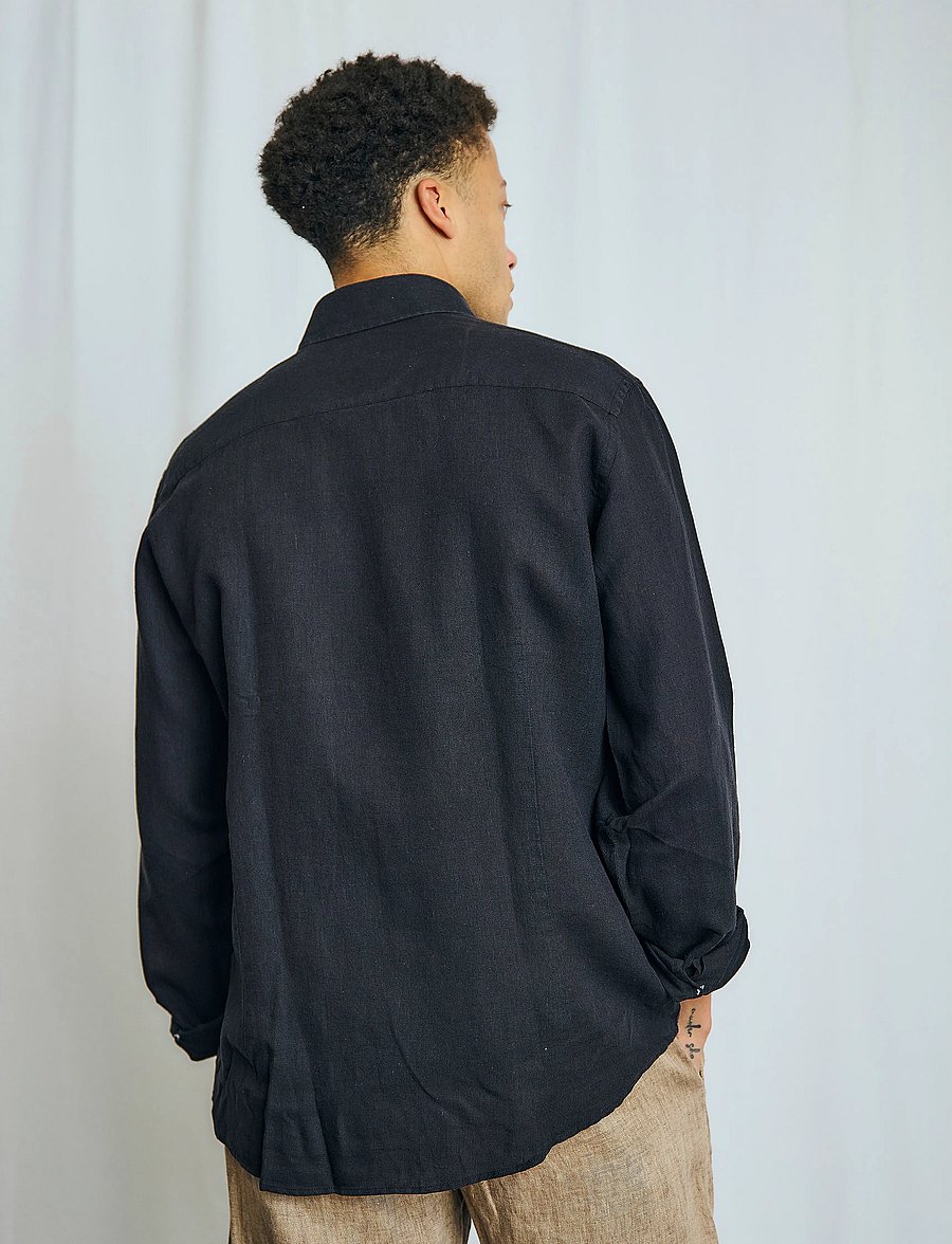 Bruun & Stengade - BS Antonelli Casual Modern Fit Shirt - linased särgid - black - 5