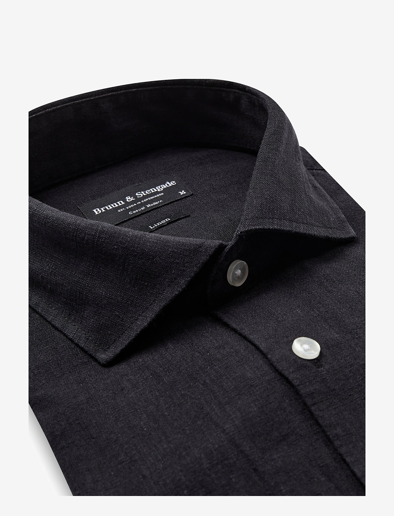 Bruun & Stengade - BS Antonelli Casual Modern Fit Shirt - linen shirts - black - 2