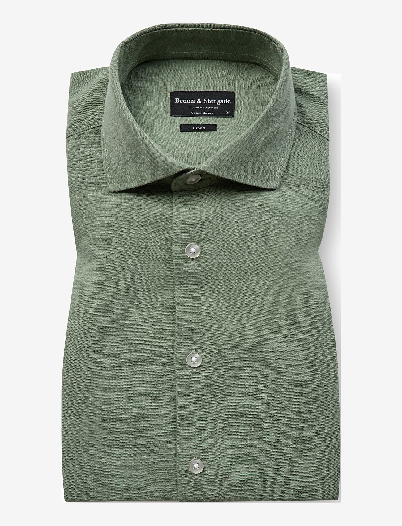 Bruun & Stengade - BS Antonelli Casual Modern Fit Shirt - hørskjorter - green - 1