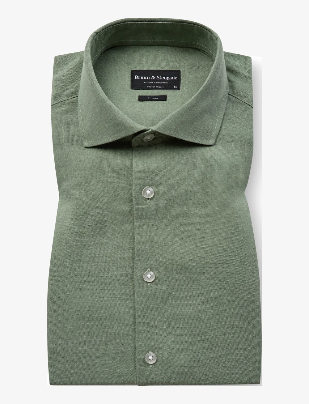 Bruun & Stengade - BS Antonelli Casual Modern Fit Shirt - linen shirts - green - 1