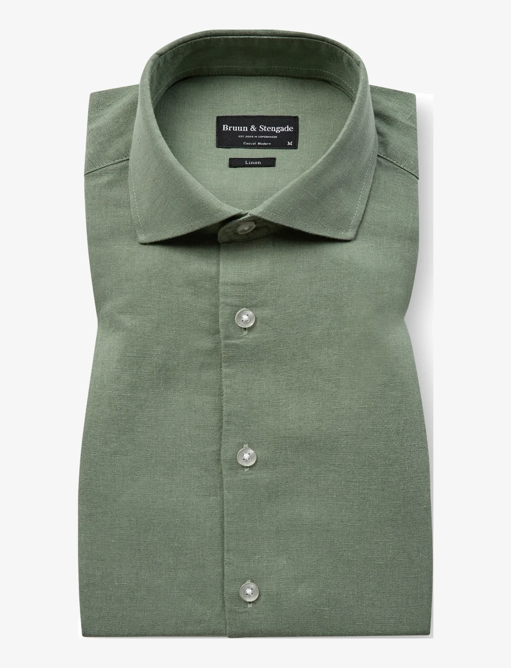 Bruun & Stengade - BS Antonelli Casual Modern Fit Shirt - linen shirts - green - 2