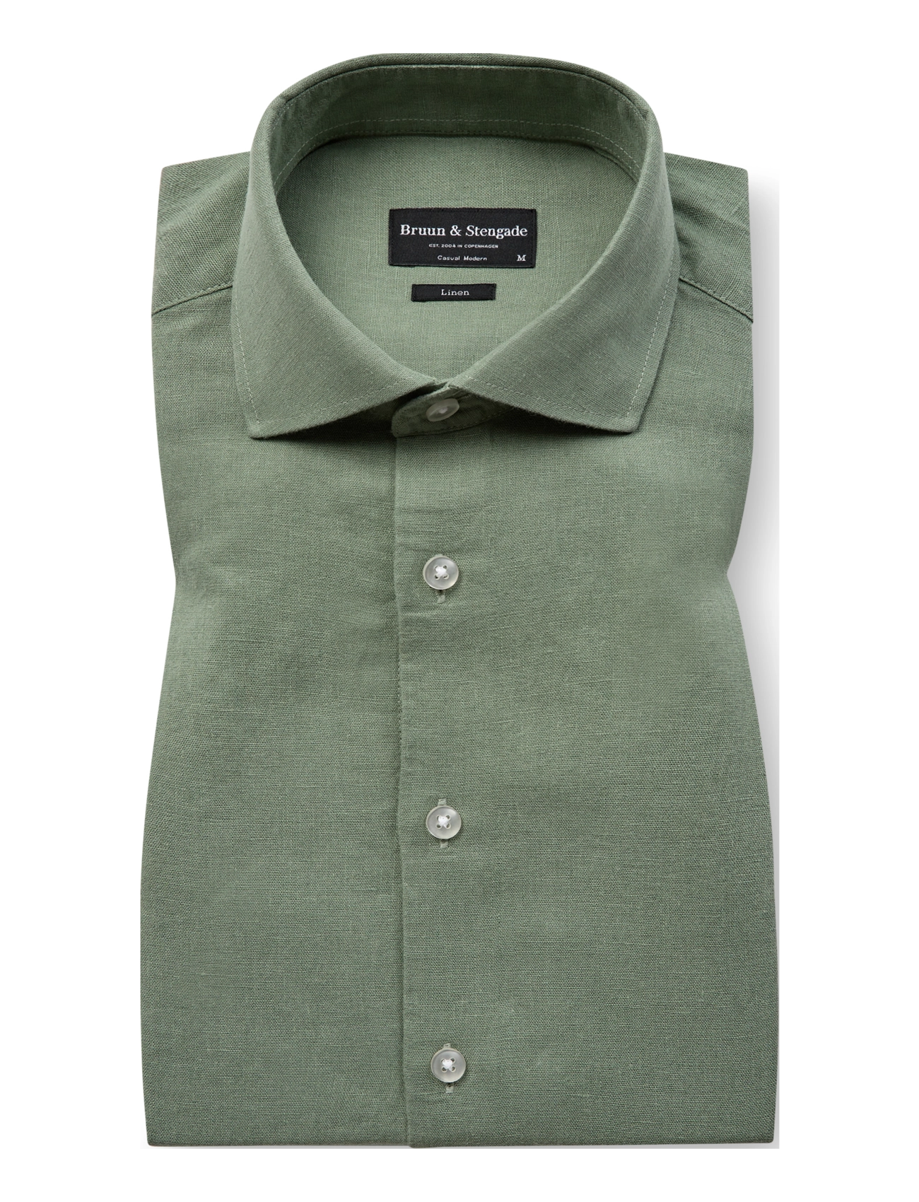 Bruun & Stengade - BS Antonelli Casual Modern Fit Shirt - hørskjorter - green - 2