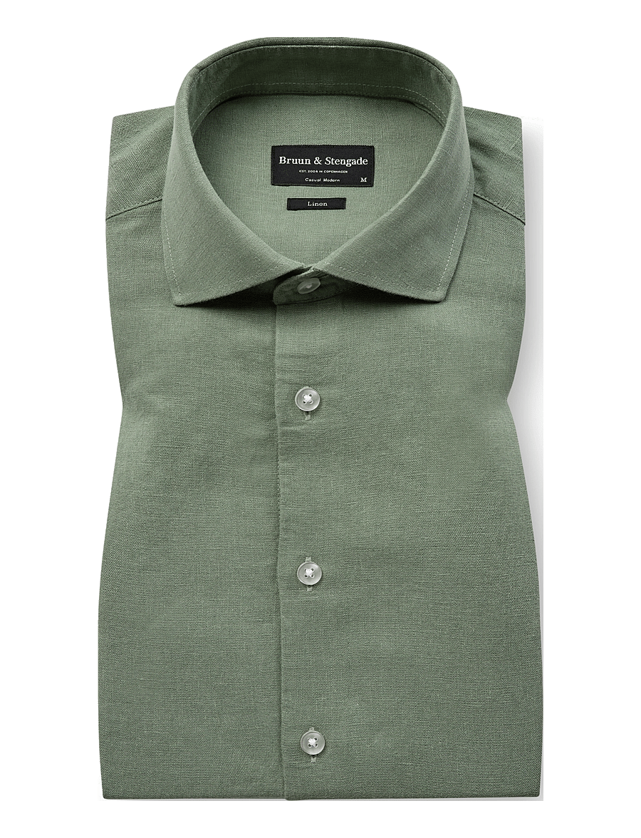 Bruun & Stengade - BS Antonelli Casual Modern Fit Shirt - hørskjorter - green - 2