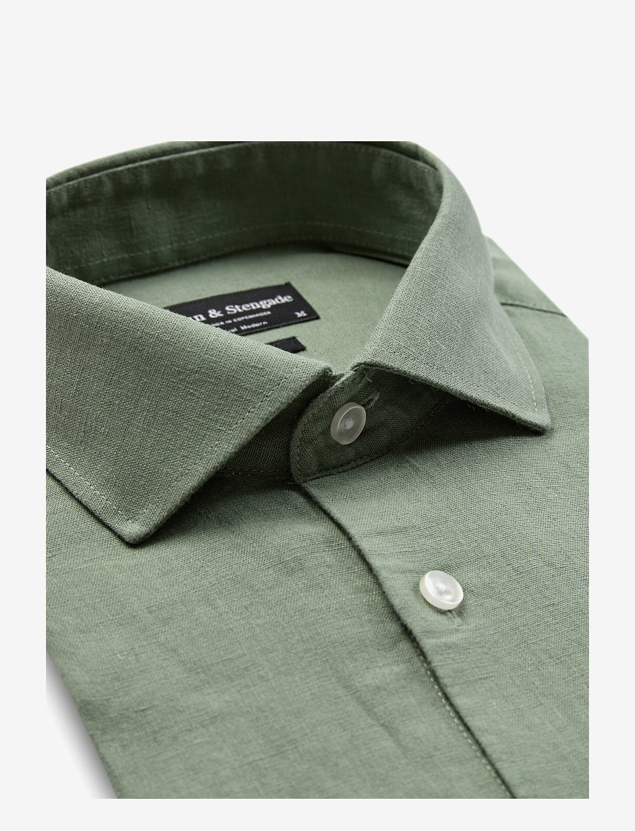 Bruun & Stengade - BS Antonelli Casual Modern Fit Shirt - hørskjorter - green - 3