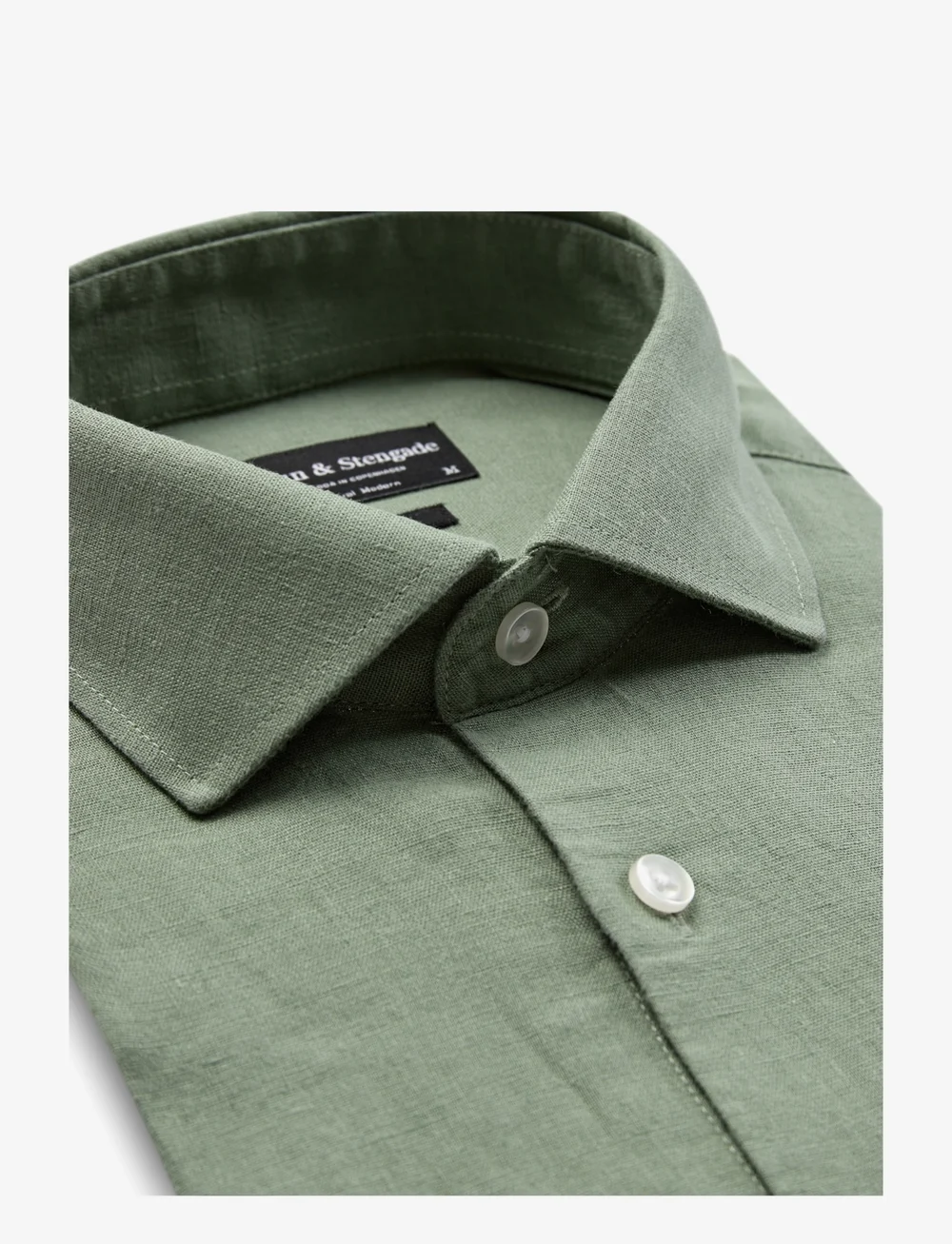 Bruun & Stengade - BS Antonelli Casual Modern Fit Shirt - linen shirts - green - 3