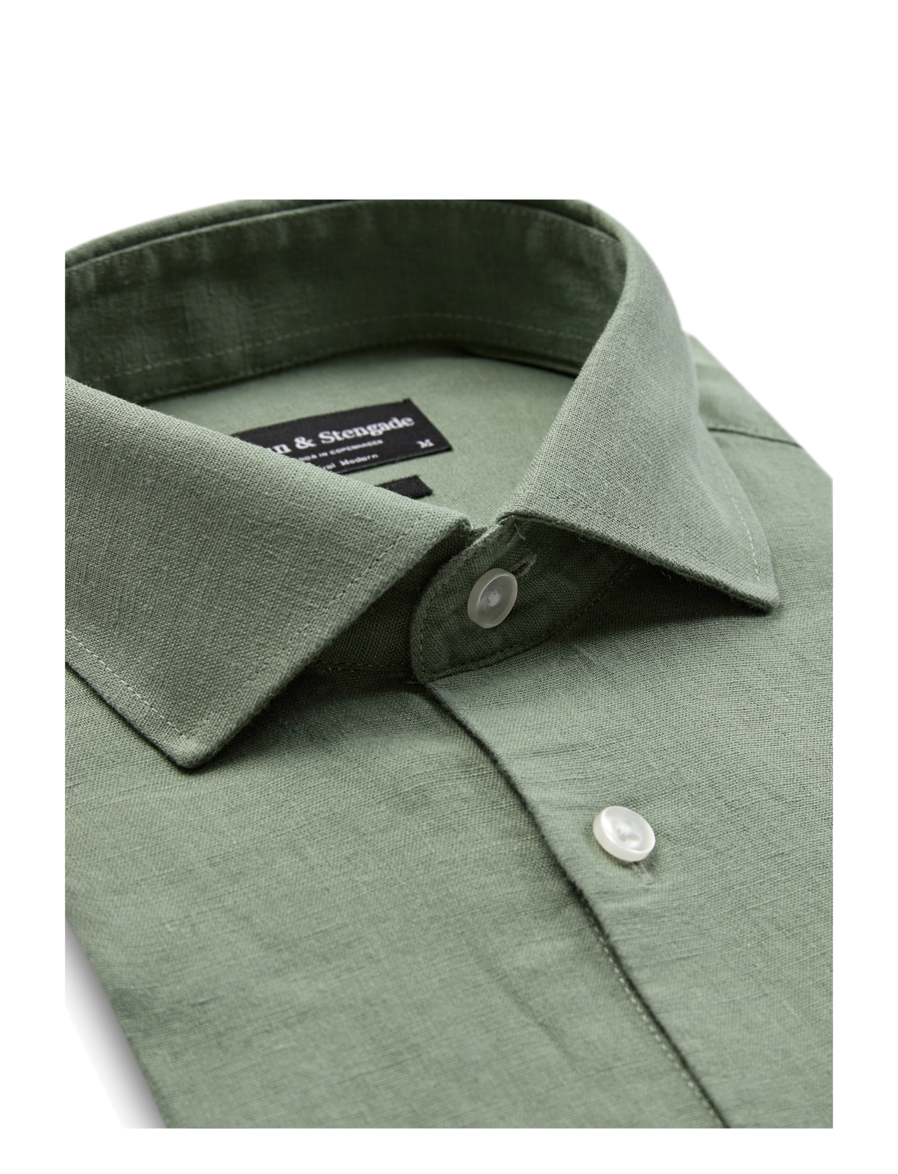Bruun & Stengade - BS Antonelli Casual Modern Fit Shirt - hørskjorter - green - 3