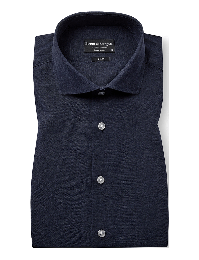 Bruun & Stengade - BS Antonelli Casual Modern Fit Shirt - linneskjortor - navy - 2
